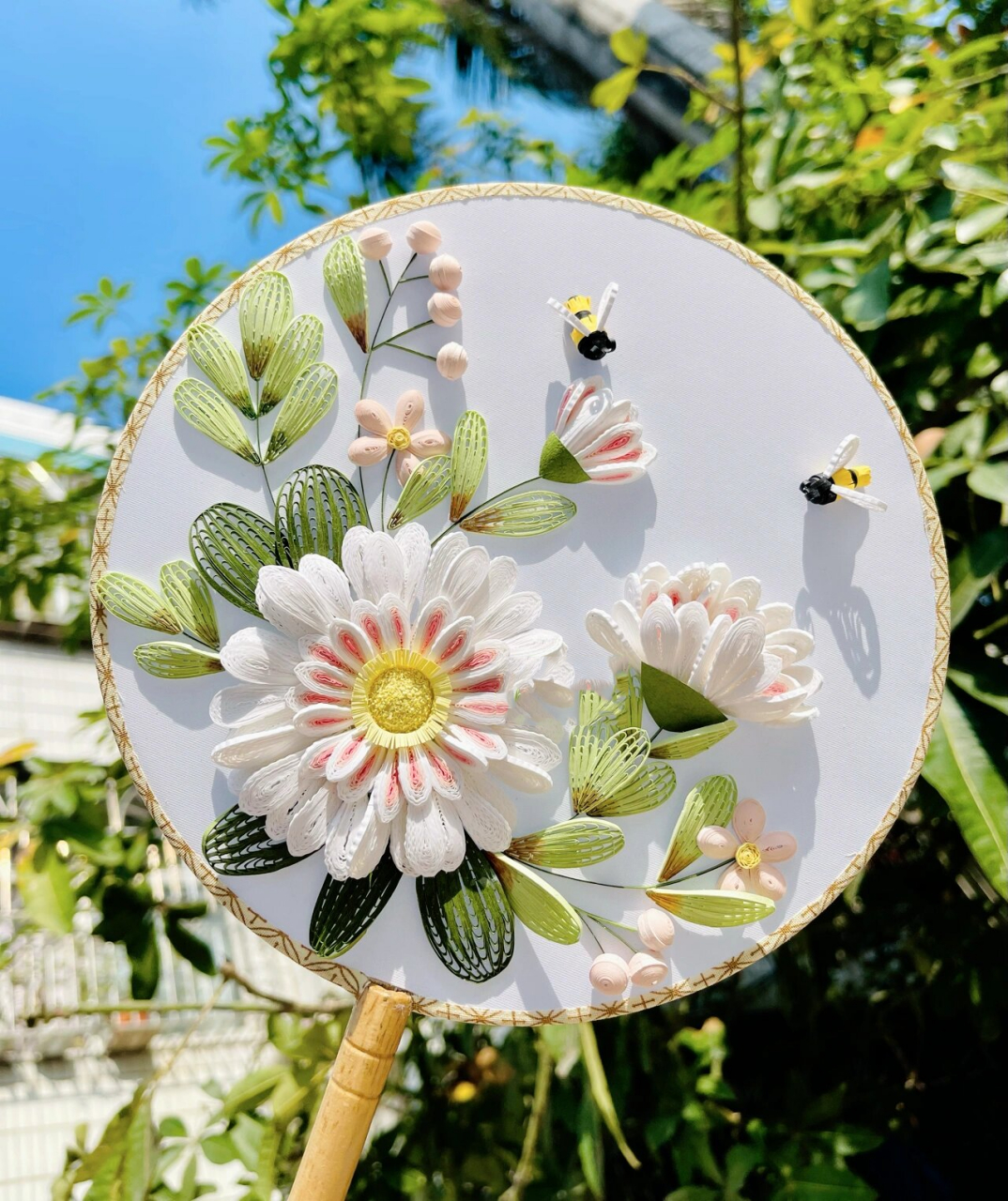 如意衍纸坊|客定团扇 耗时耗心血,出来效果还可以,没有白费心机!