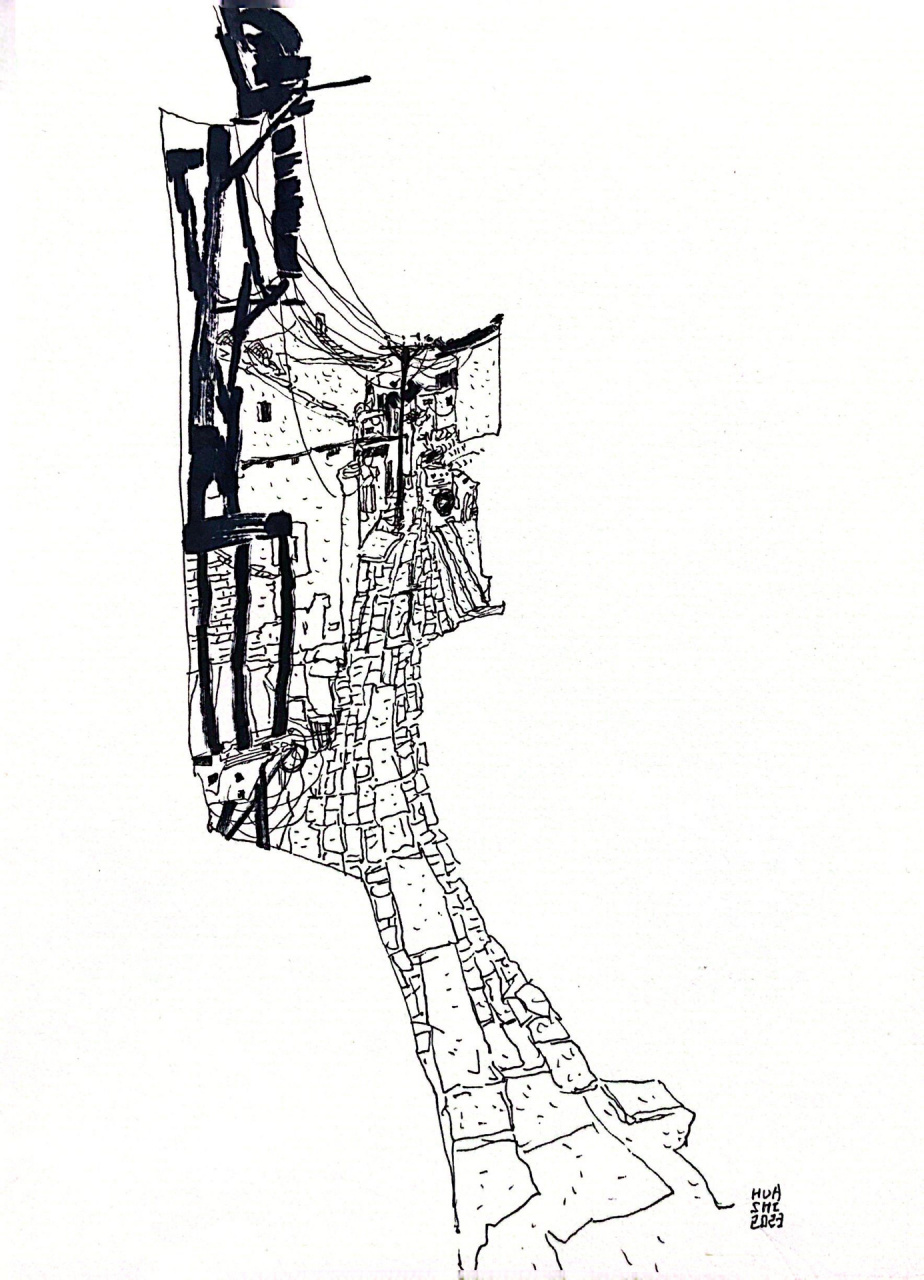 边走边画-风景速写 如何观看,如何取舍,影响如何构图.