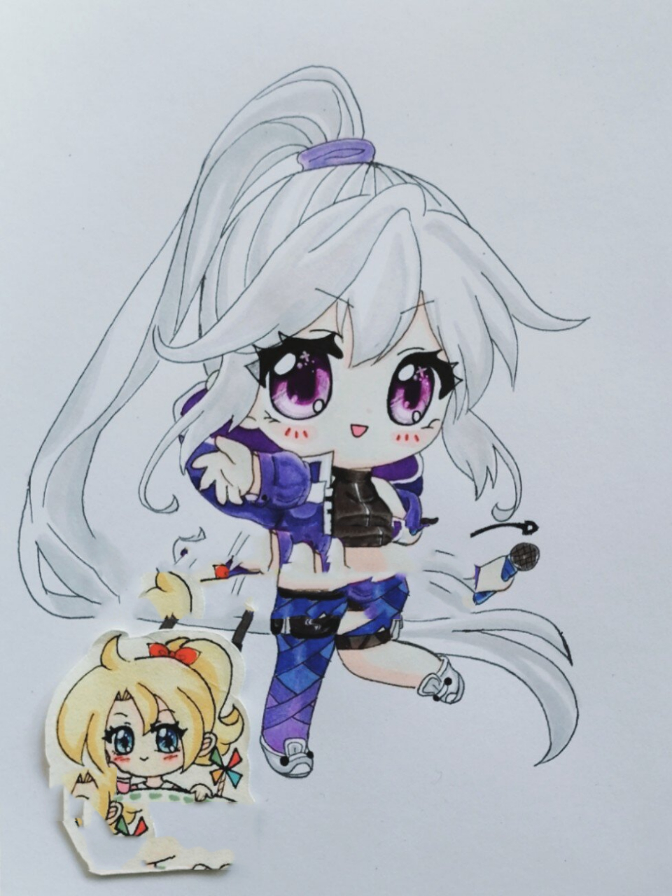 斗罗大陆古月娜马克笔手绘画线稿画动漫上色 二创(人物是根据原图改画