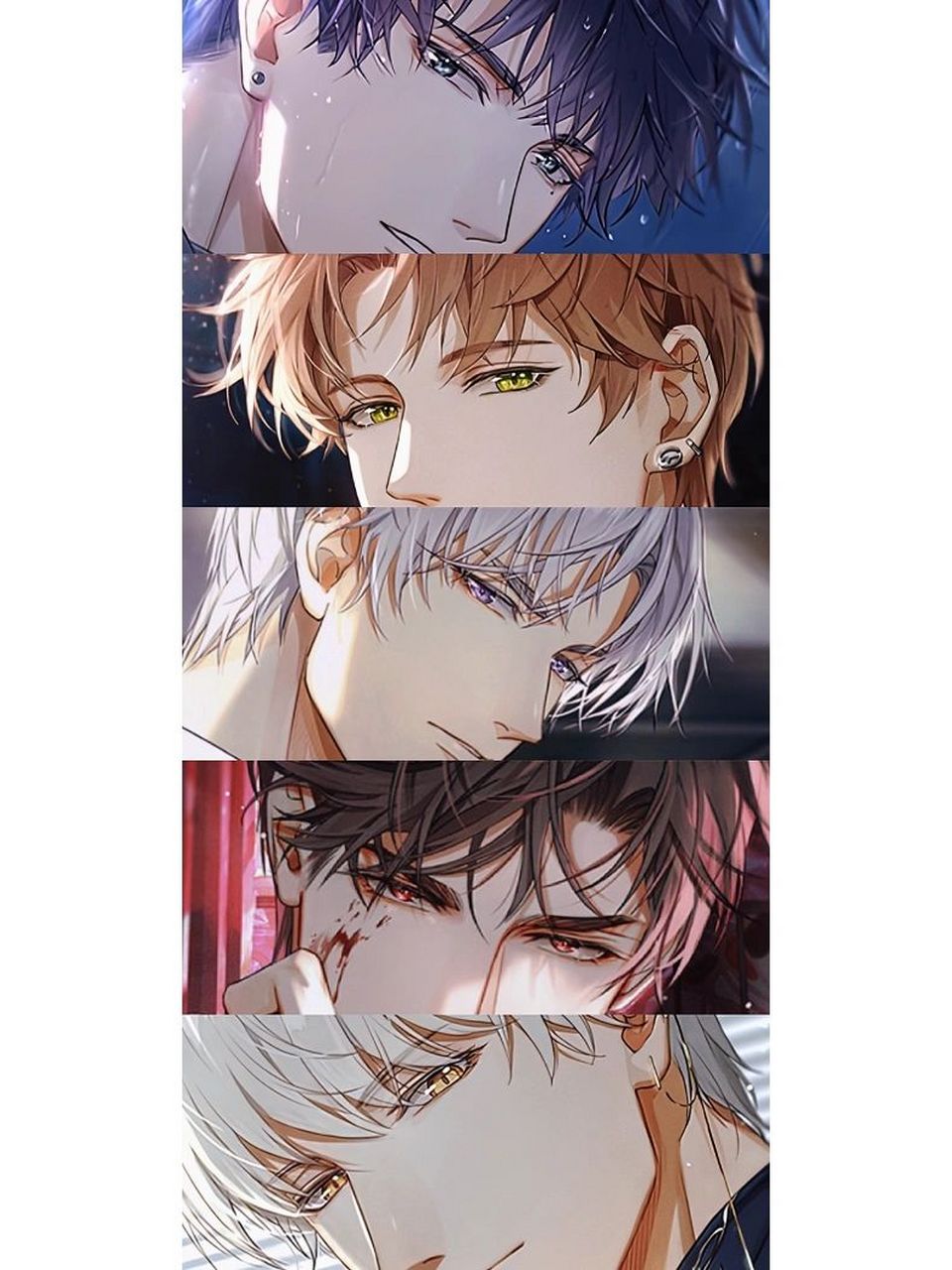 光与夜之恋丨5人全员 单人眼神拼,可做壁纸 原素材:光与夜之恋官方