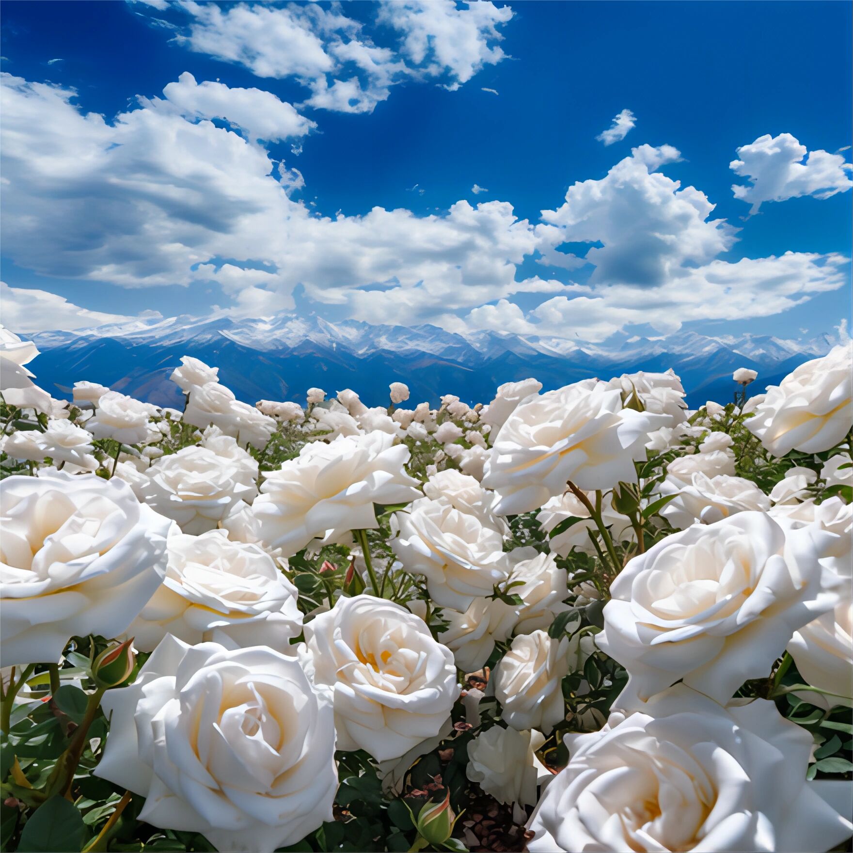 白色玫瑰花海