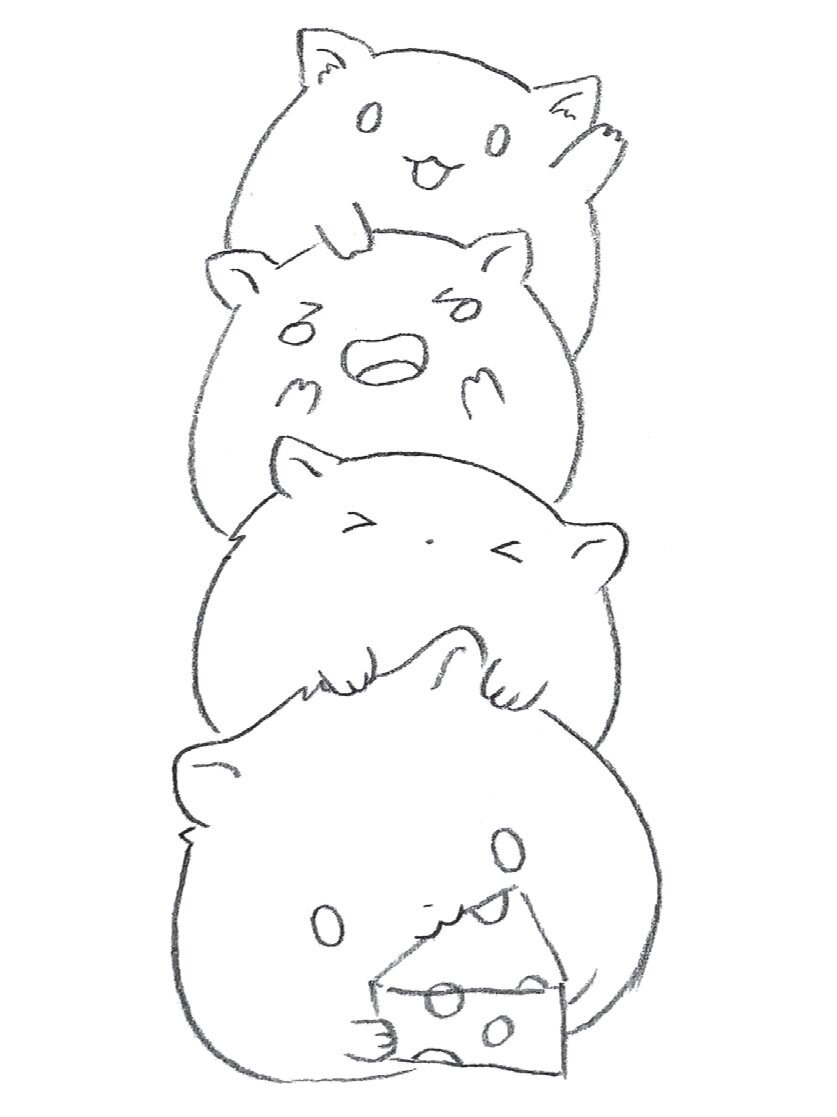 开心叠叠乐——铅笔素描教程——呆萌小动物