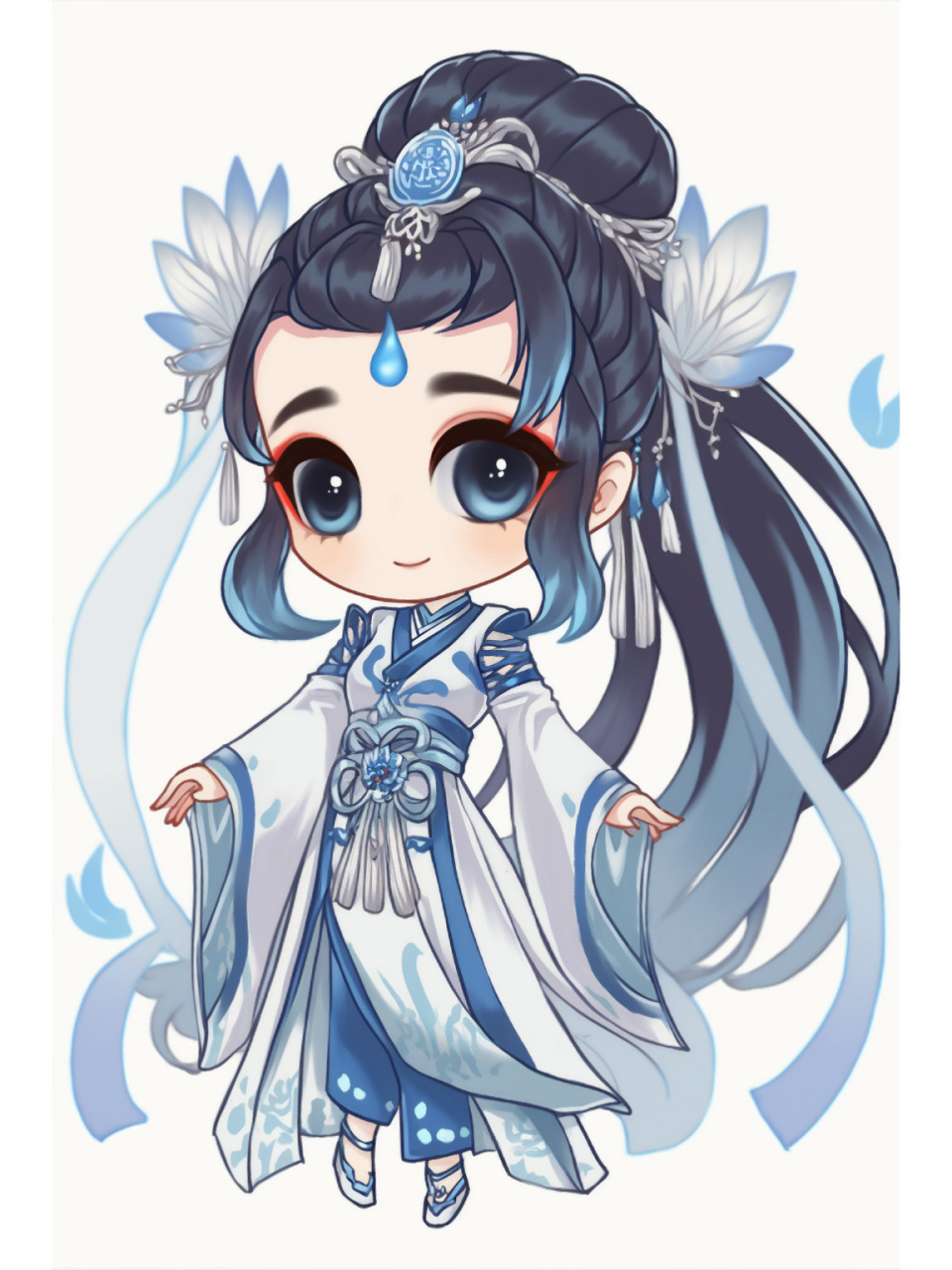 q版二次元古风花仙子(蓝色系)