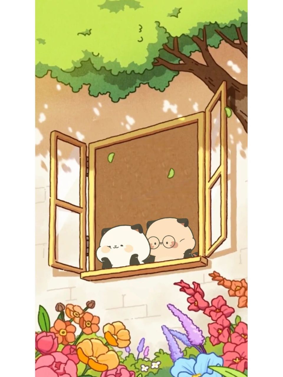 萌二萌六的手机壁纸 作图作的开始羡慕起两小只来