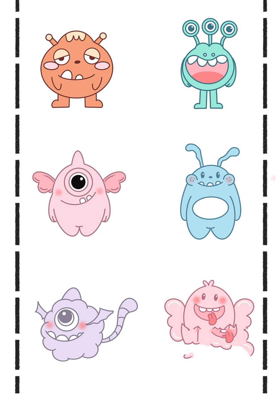可爱小怪兽简笔画|零基础超萌手帐贴纸素材 怪兽也要可可爱爱 . 你想