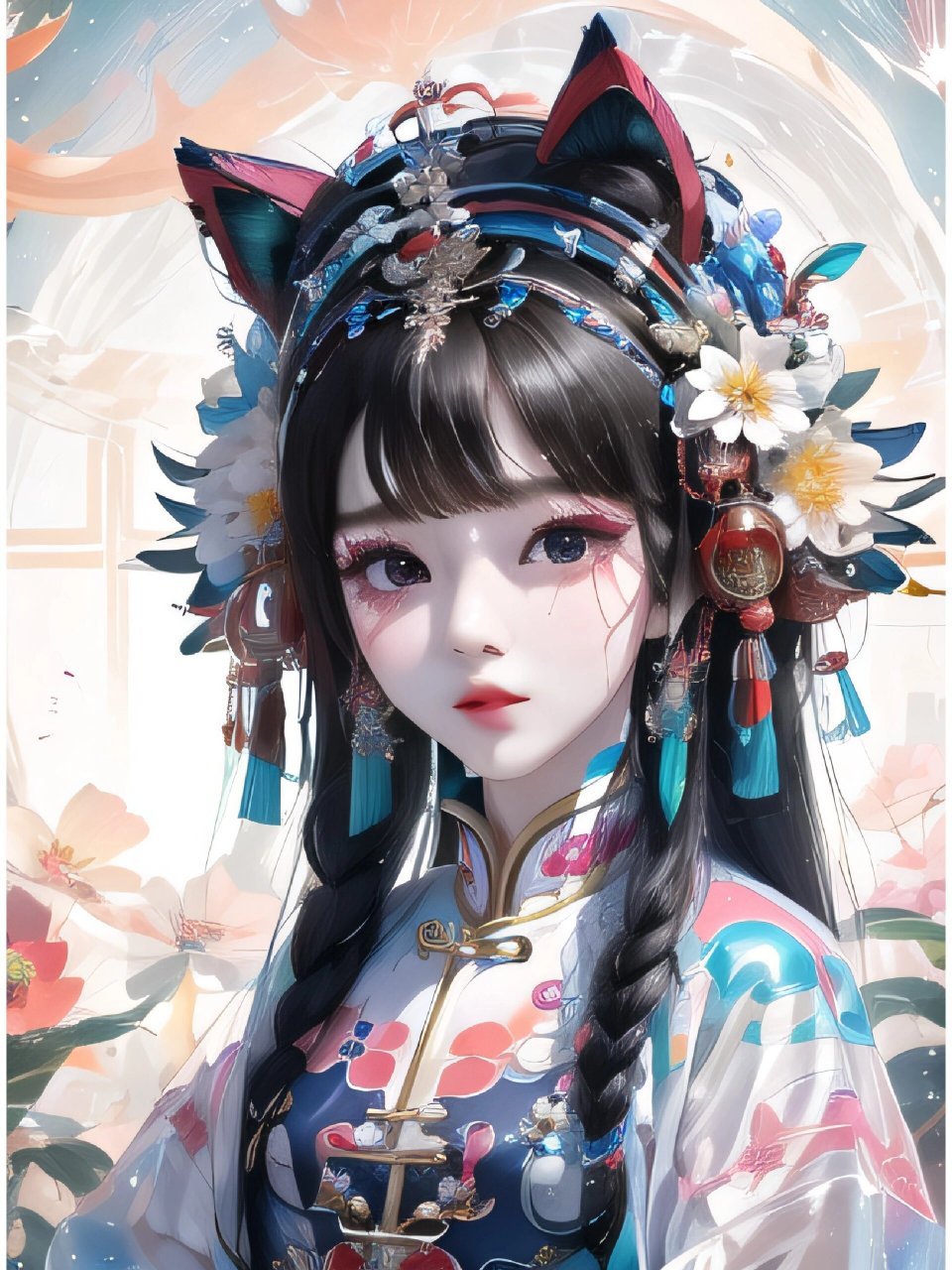 沉浸式ai绘画古国风美少女孩头像你值得拥有