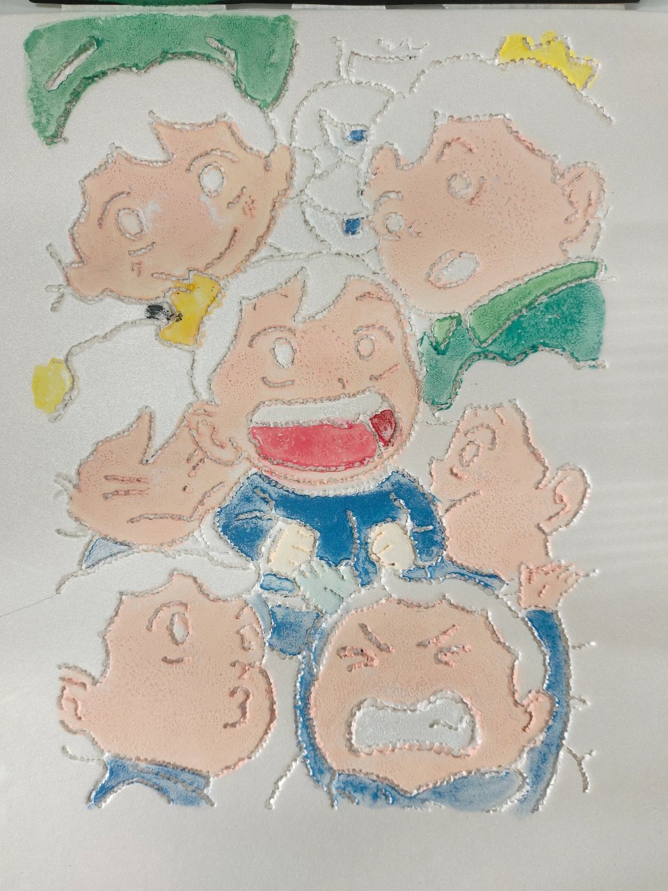 吹塑纸版画(彩色) #彩色吹塑纸版画