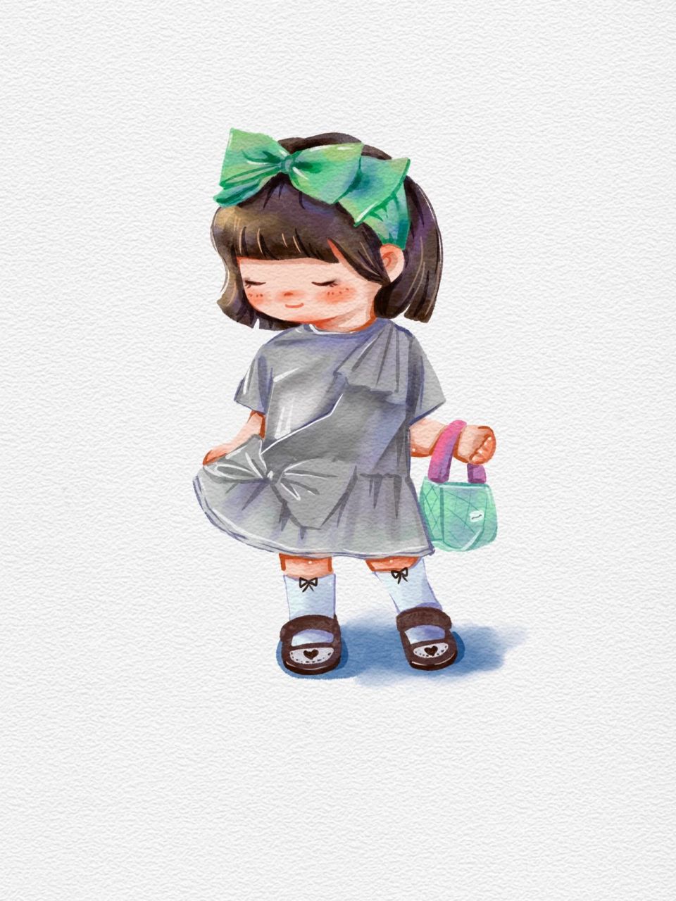 q版水彩小女孩 水彩风小女孩 以上图片拿图自取,点赞 关注就行