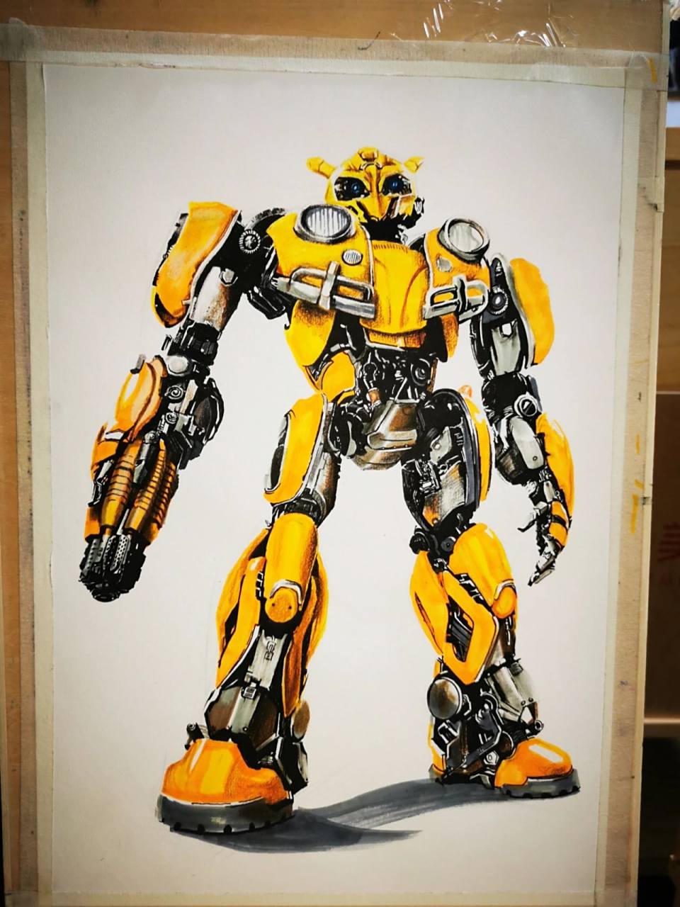 彩铅手绘—变形金刚大黄蜂 一个简单的彩铅画希望大家喜欢,时间大概6