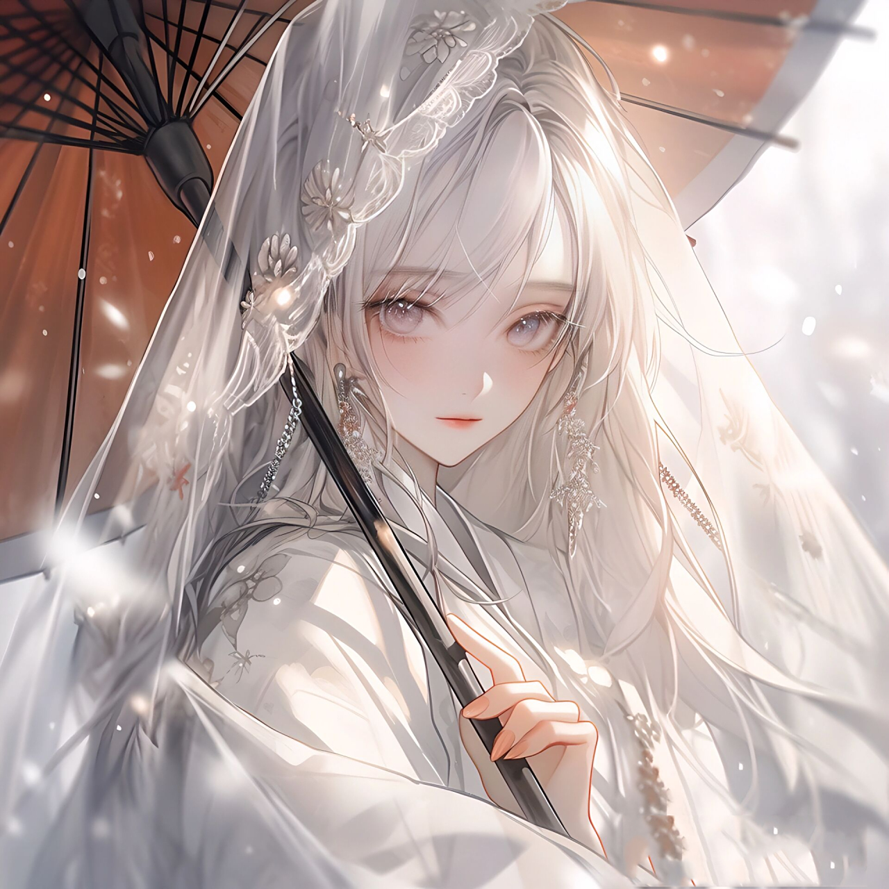 一把伞,遮风挡雨!▏古风女生动漫头像