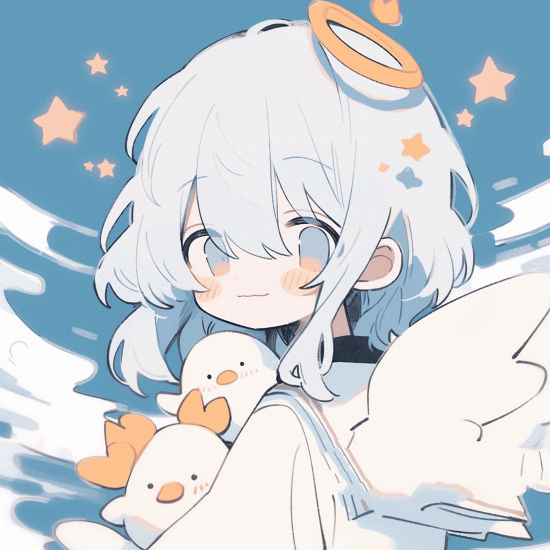 治愈头像|蔚蓝色的诗句7815 只管吃饱饱没烦恼