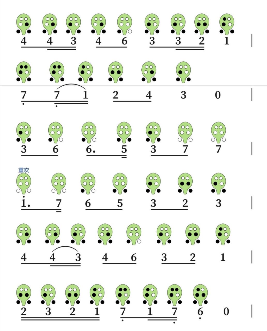 《布谷鸟》6孔陶笛曲谱 欢迎一起交流陶笛心得 需要更多曲谱欢迎留言