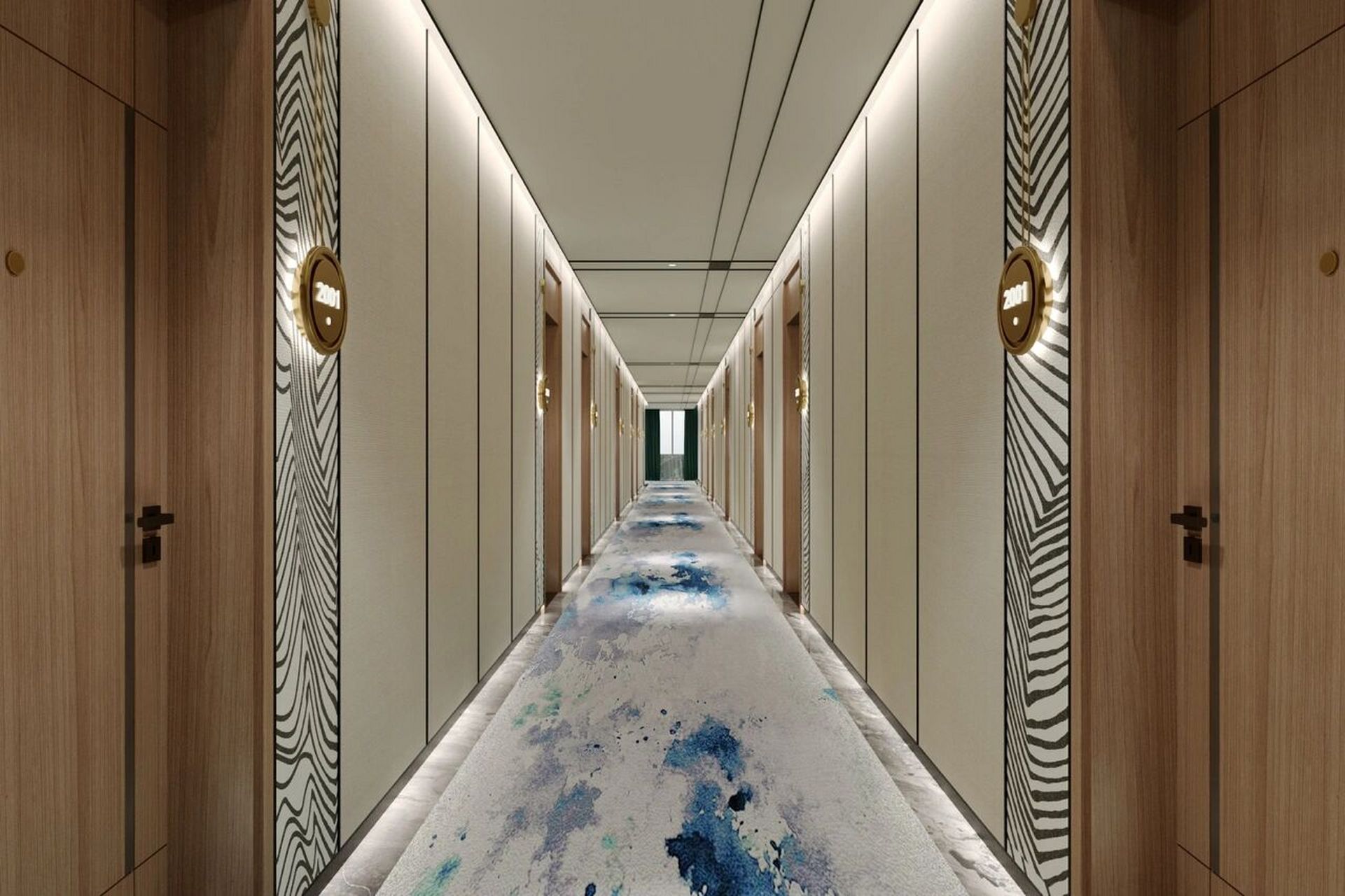 酒店—大堂案例分享 坐标:东北 主题:酒店装修设计 大堂走廊设计