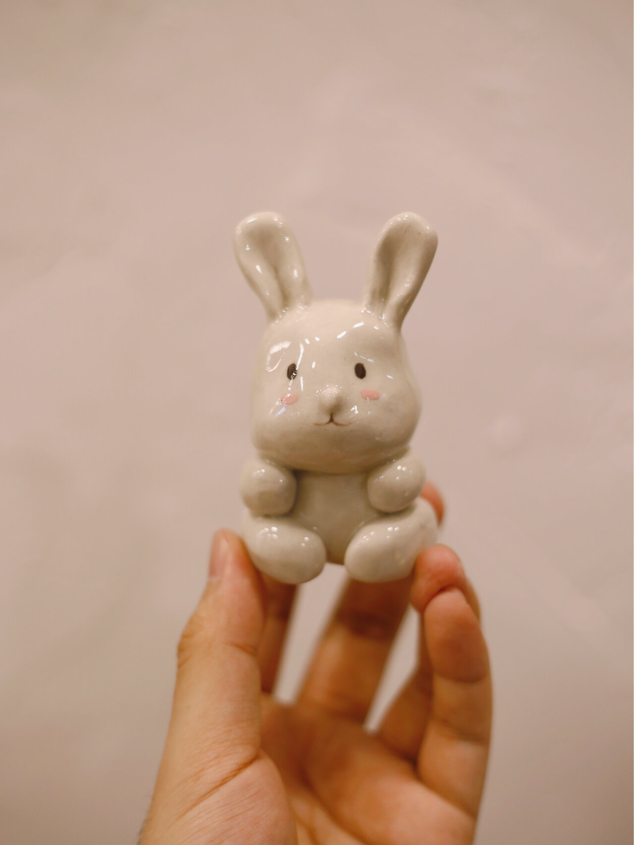 陶艺泥塑|呆萌兔兔子92