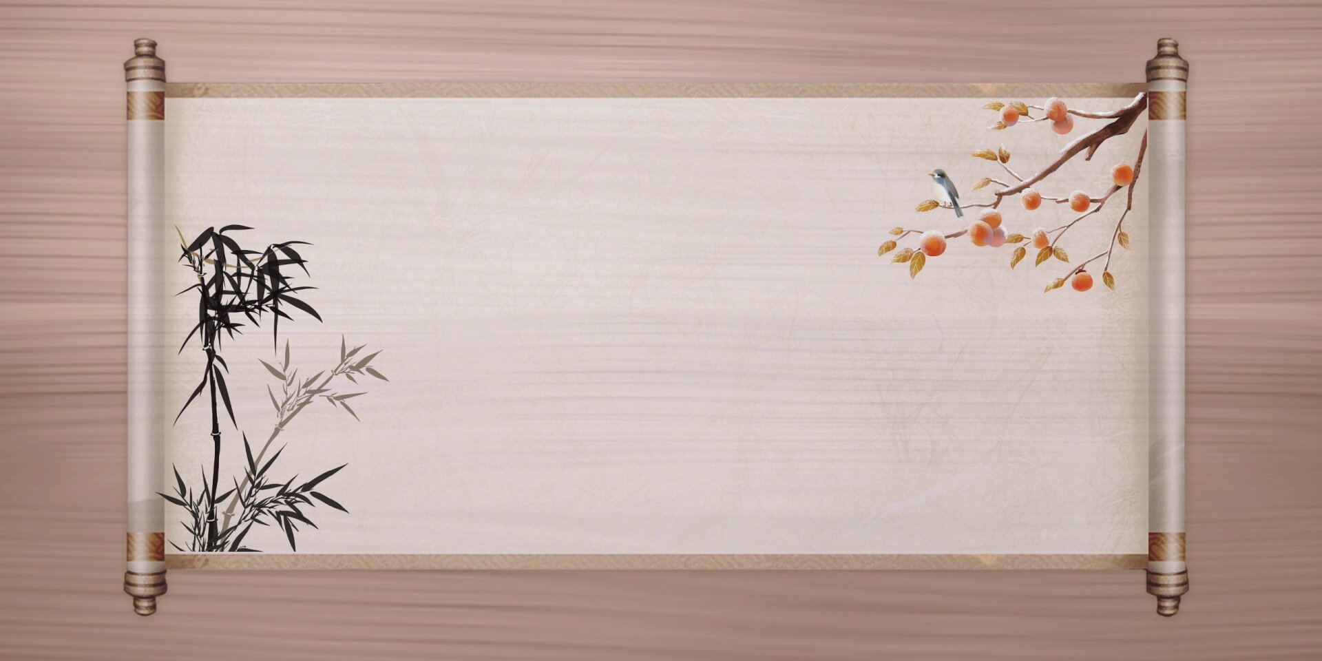 分享一波黄色卷轴中式花纹中国风纹理祥云边框简约背景古风卷轴背景