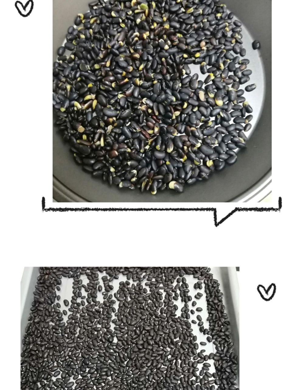 烤箱烤黑豆 分别用了两种方法 第一种 黑豆泡一个下午3-4个小时 我用