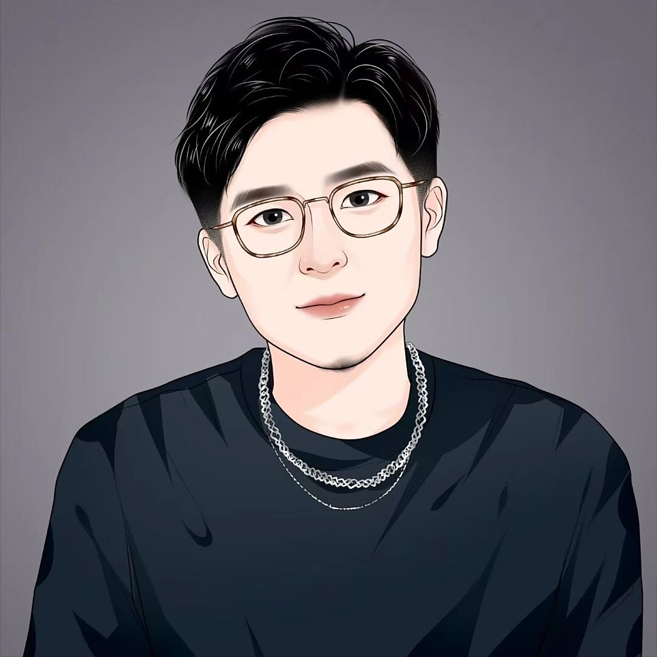 男性手绘头像|大叔手绘头像