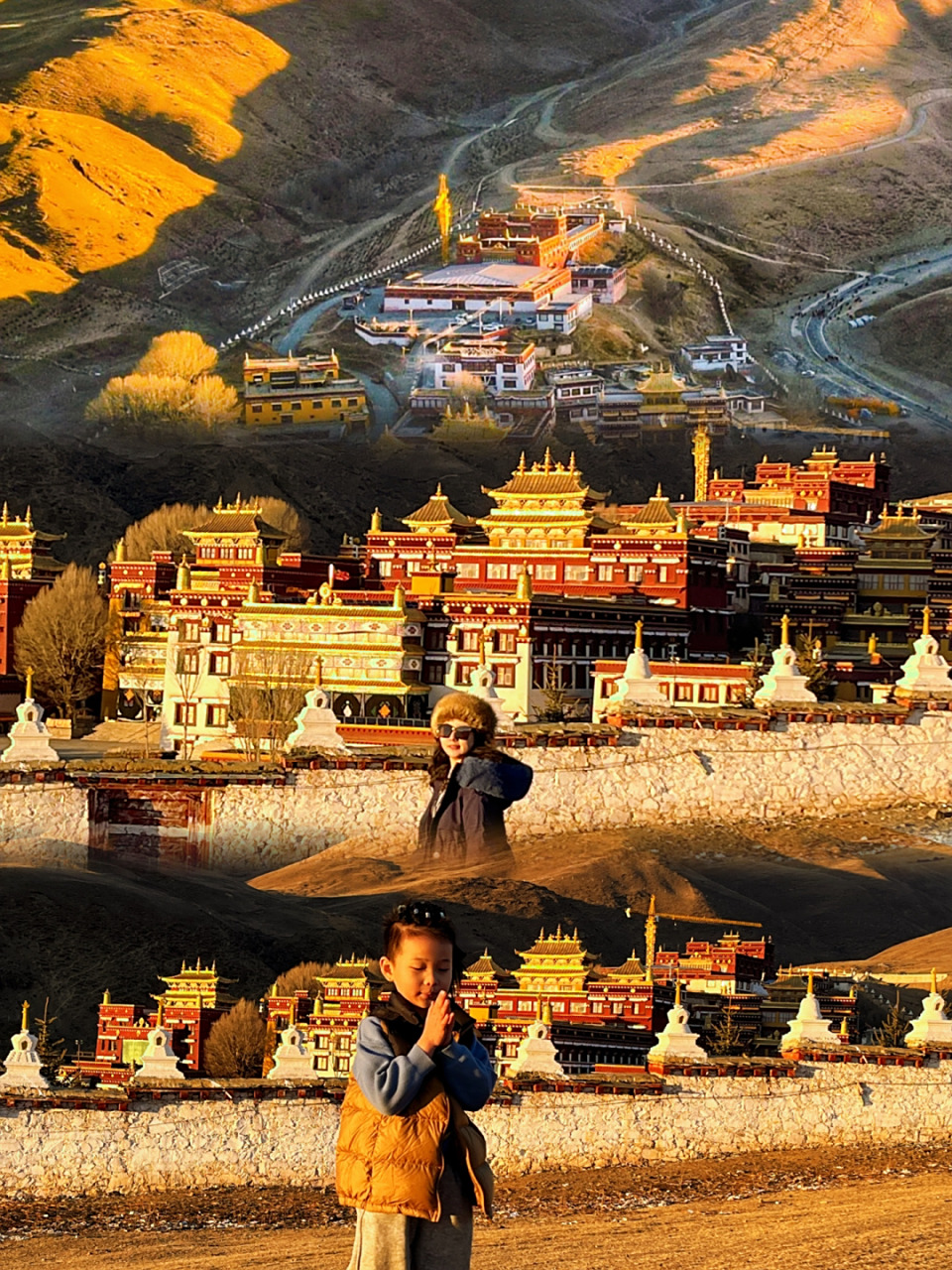 日落时分 95 发现了这个看理塘日落的好地方 可以俯瞰整个理塘寺庙