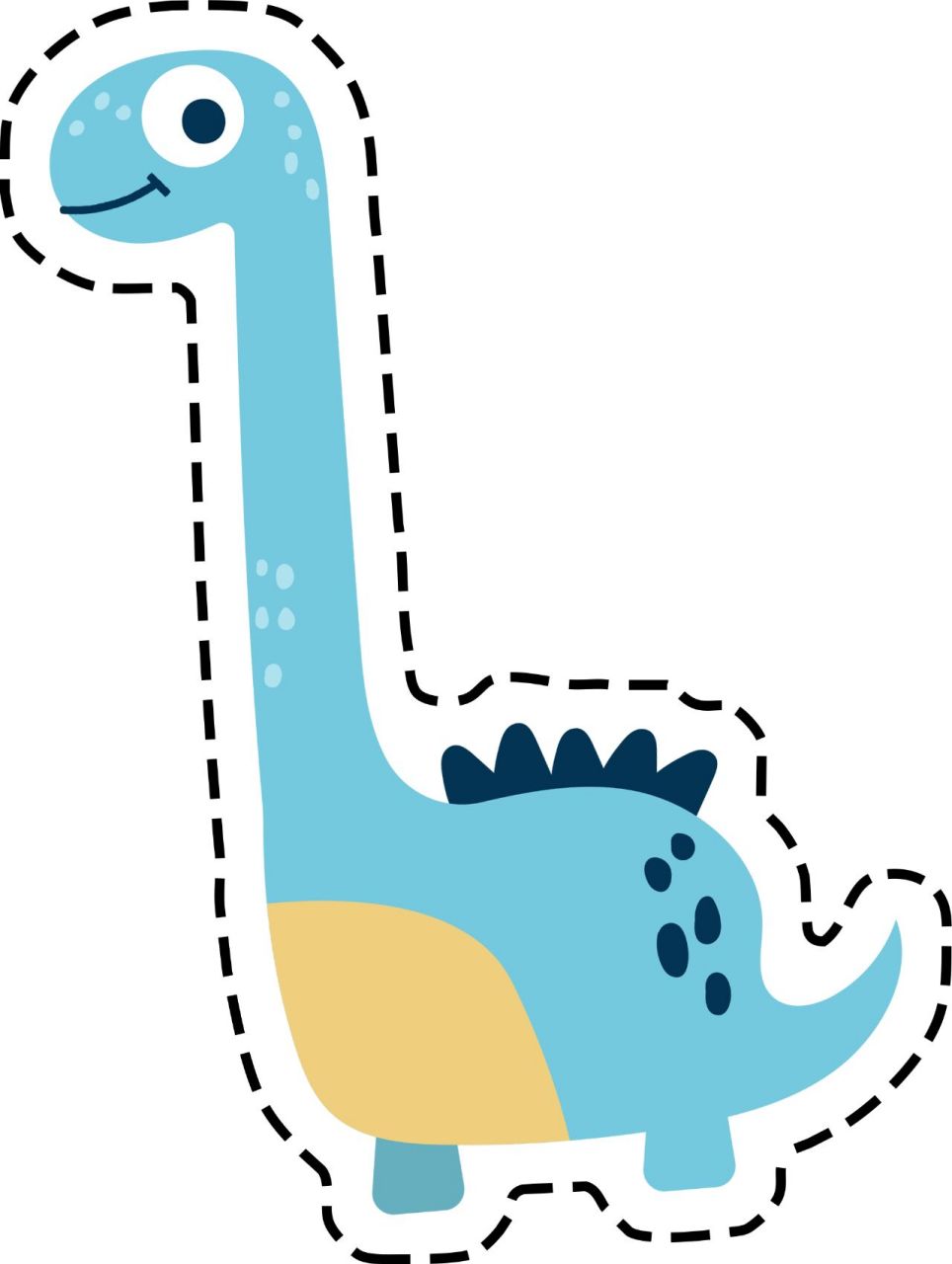 卡通小恐龙剪纸素材