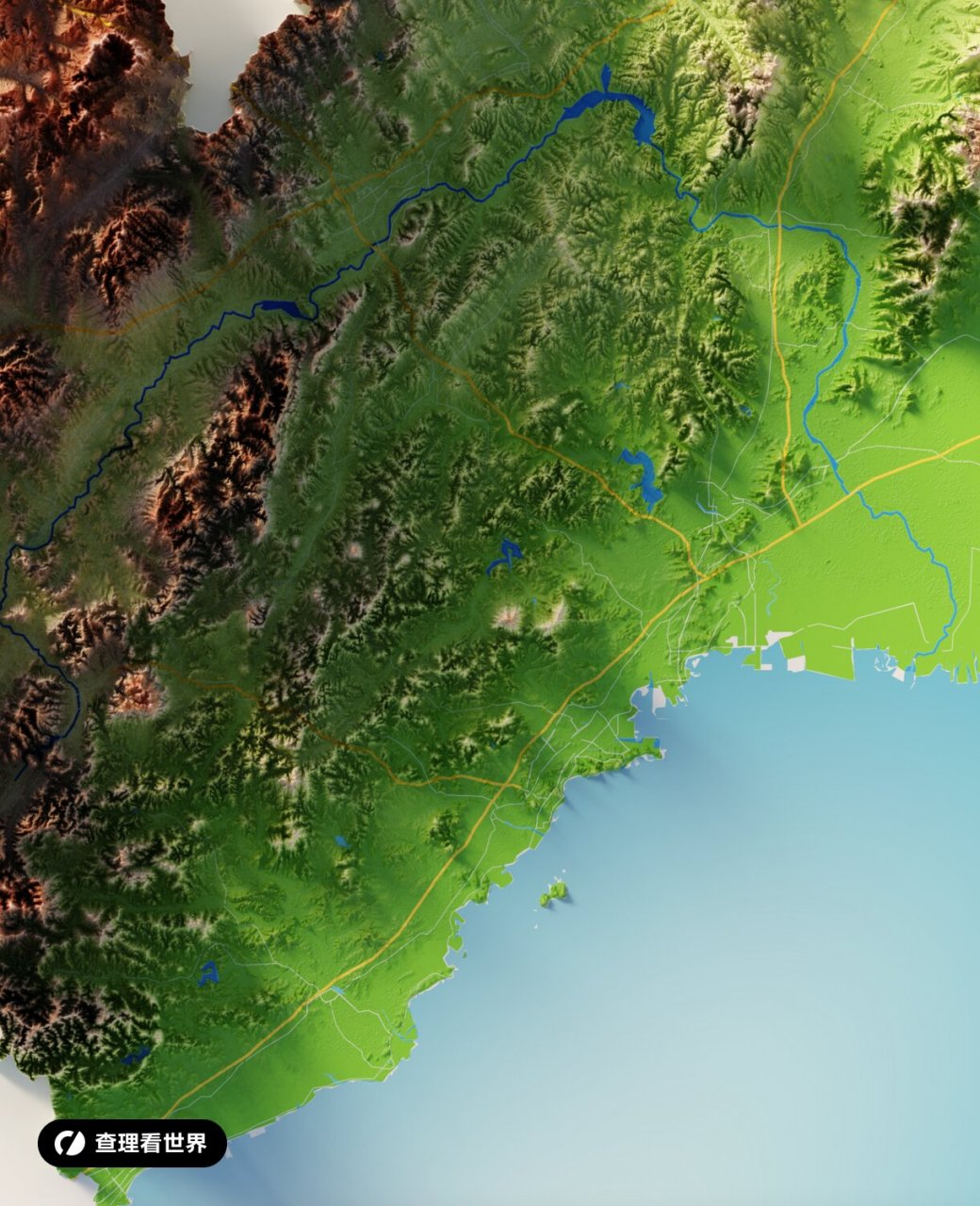 最新辽宁3d地形地图 ★原创内容禁止转载★ 高清壁纸尺寸分别为: 平板