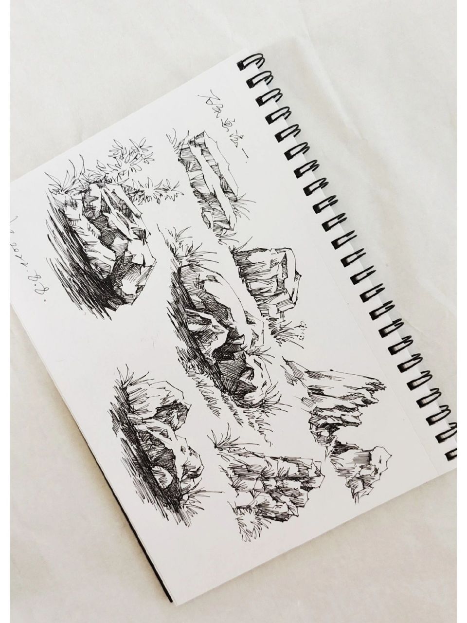 速写手绘石头的画法合辑1,适合收藏临摹 分享一部分简单的石头画法