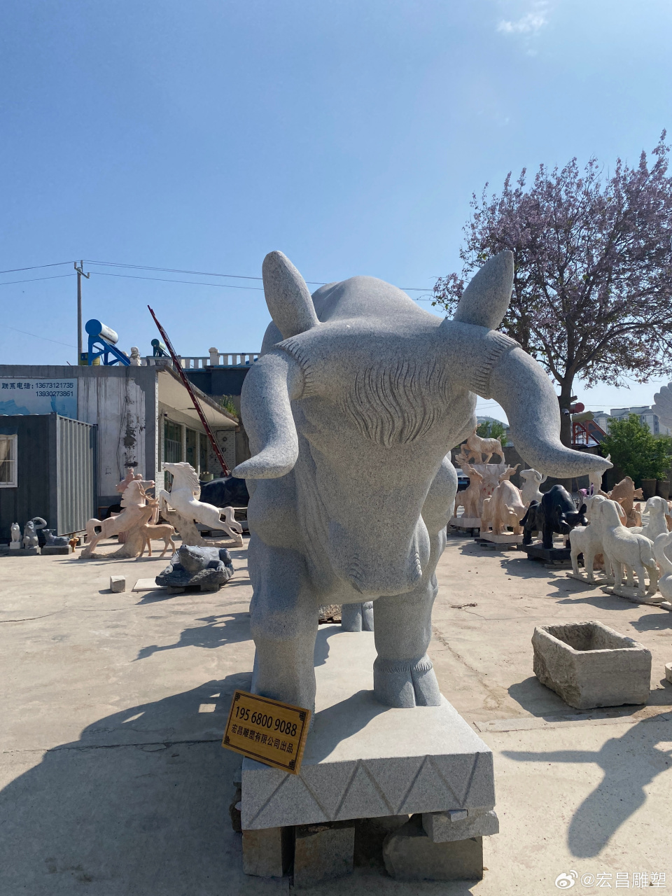 花岗岩石雕大象动物雕塑酒店别墅公司招财石象平安纳福摆件一对#石雕