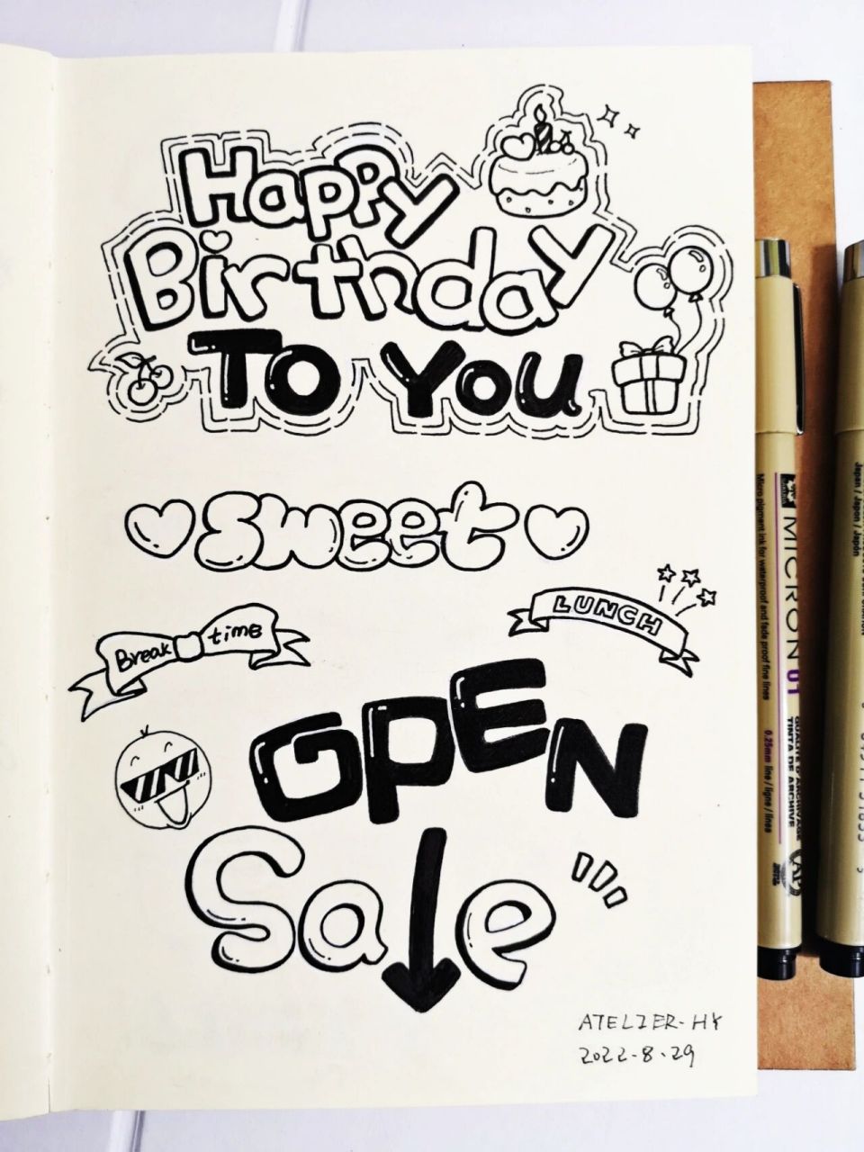 手绘pop字体 (第一篇),手账素材,简笔画 画一些平时可能会用上的单词