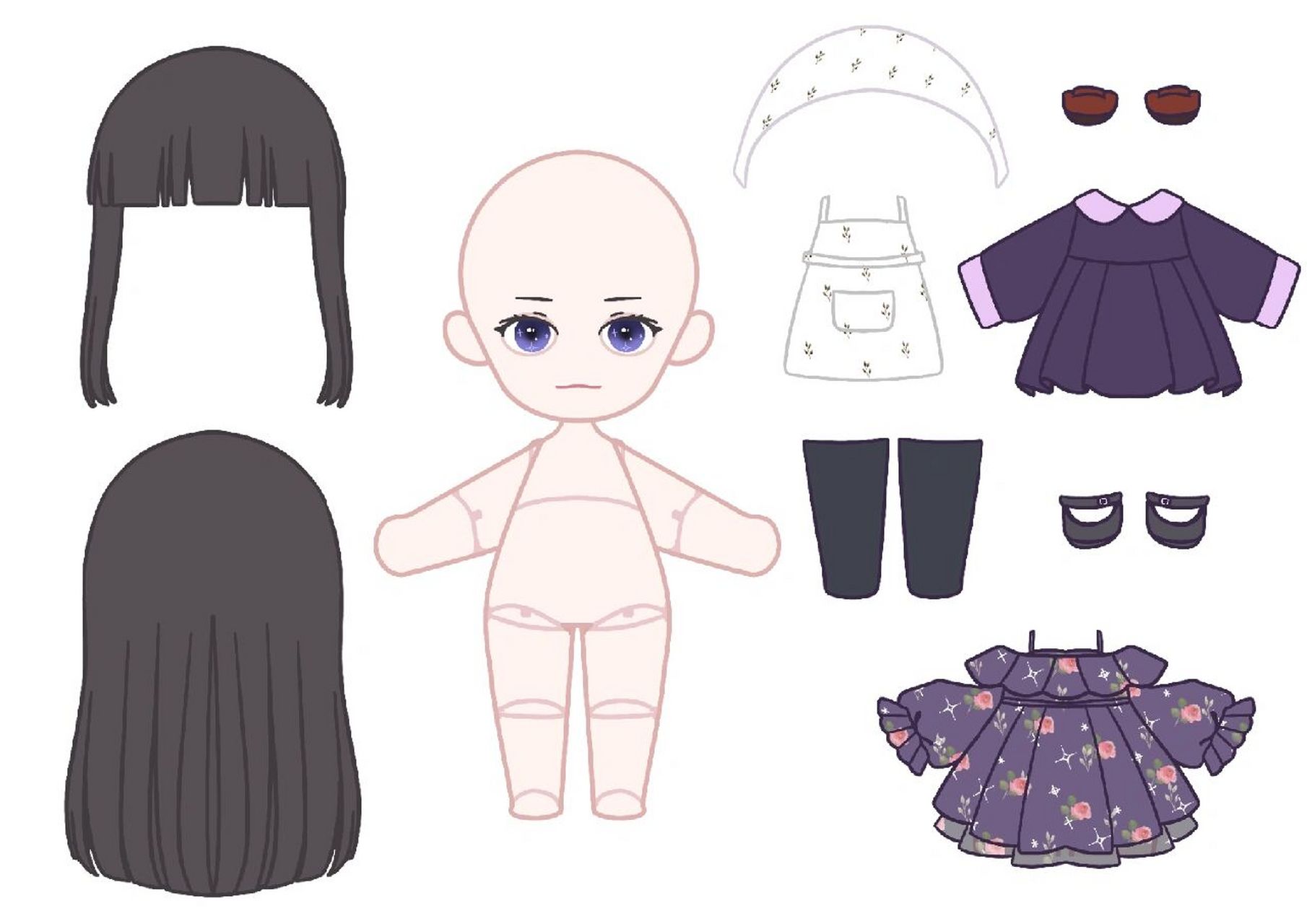 纸娃娃换装屋图纸素材