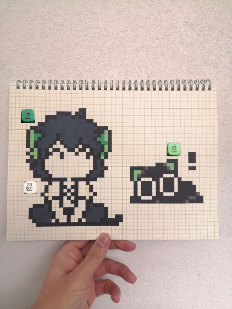 像素画:罗小黑战记 网格本:a4 临摹自: #罗小黑# #像素画# #罗小黑