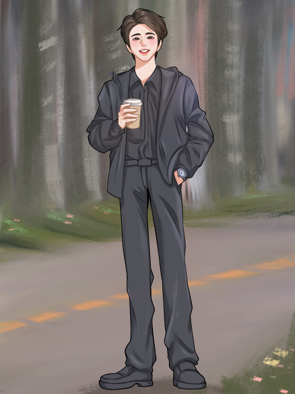 摸了一张帅哥 很少画全身图,狠狠被帅晕