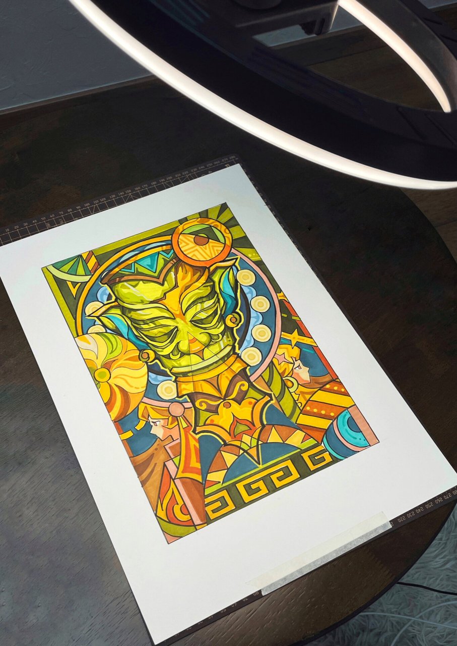 考研马克笔手绘示范|三星堆 一张视觉传达考研马克笔手绘示范|历史