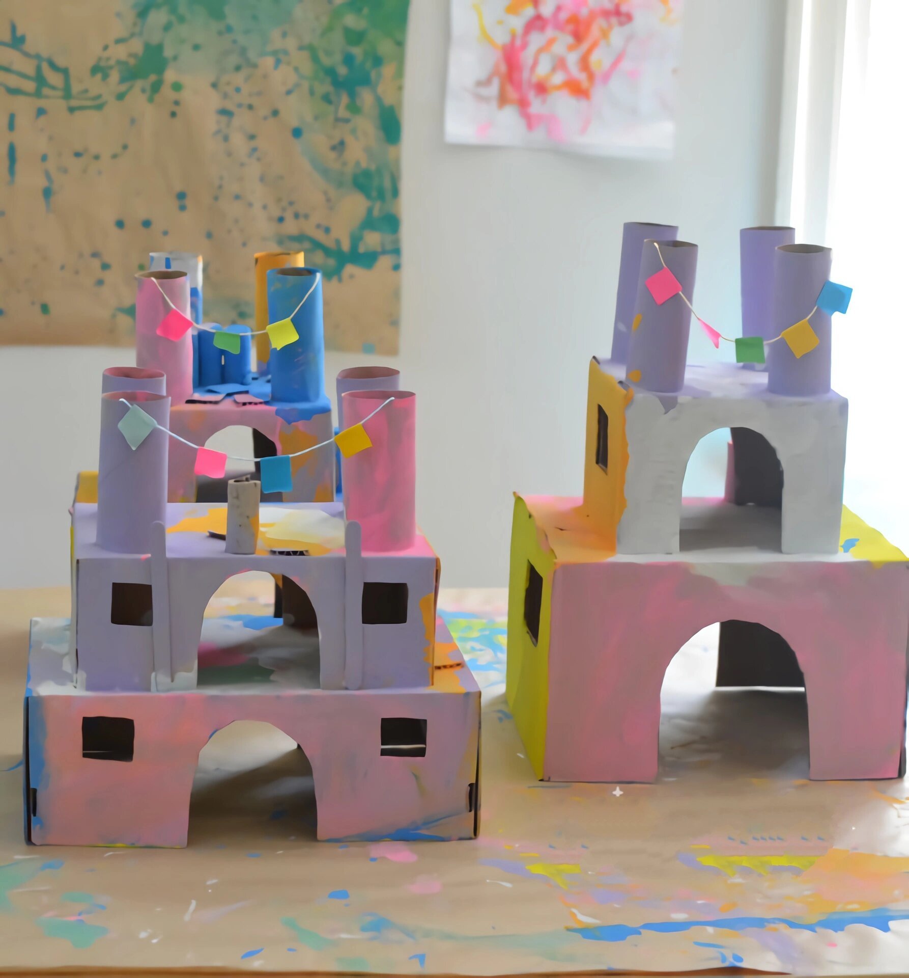 新西兰幼教|儿童创意手工|回收纸盒彩色城堡 8215所需要的材料