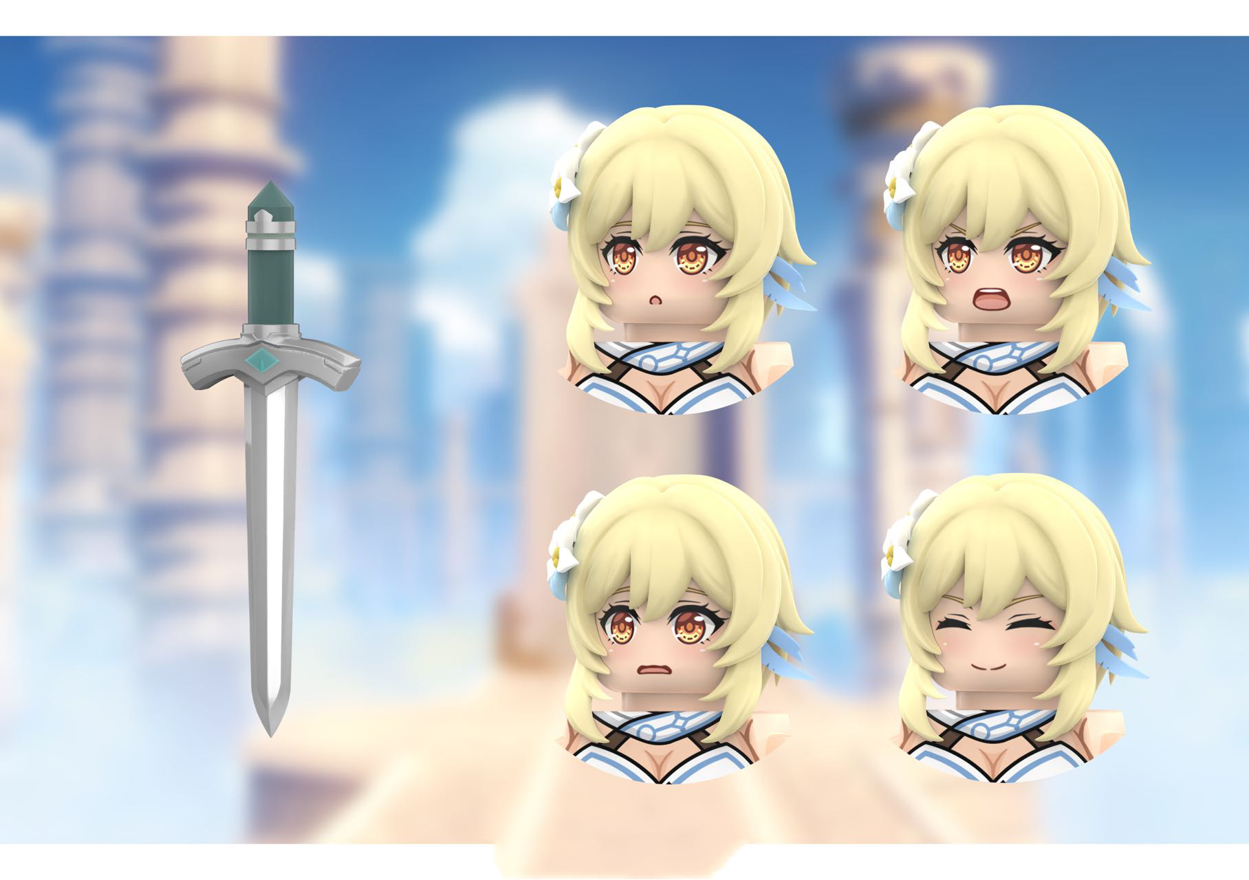 荧 乐高第三方人仔-原神 荧 mao hanabi新品