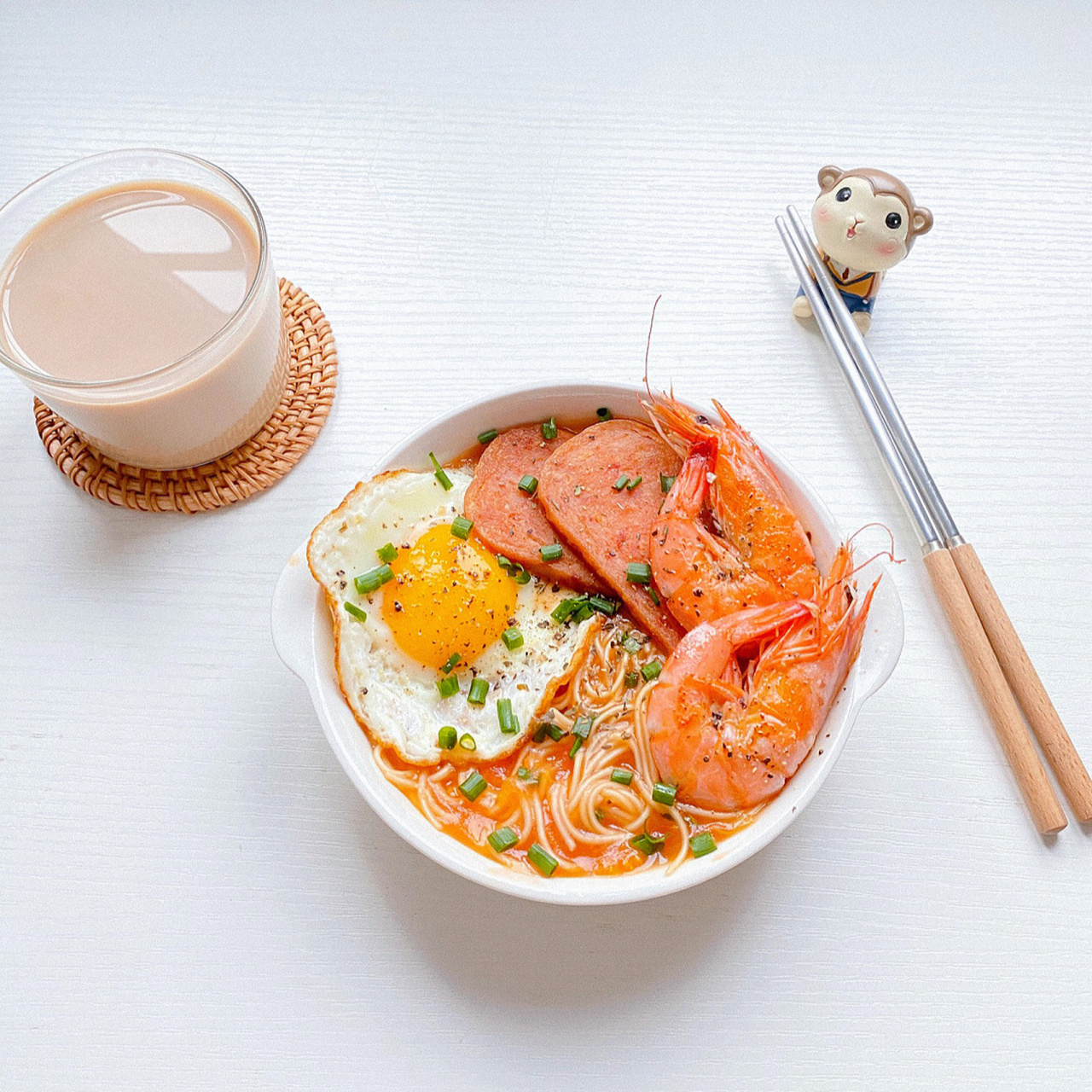 今日早餐分享03 番茄浓汤捞面9790 开胃解馋,酸爽可口 做法简单