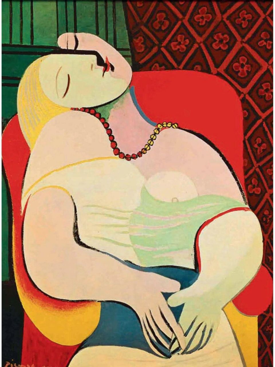 超现实主义画家|毕加索《梦》 《梦》是西班牙画家毕加索1932年创作的