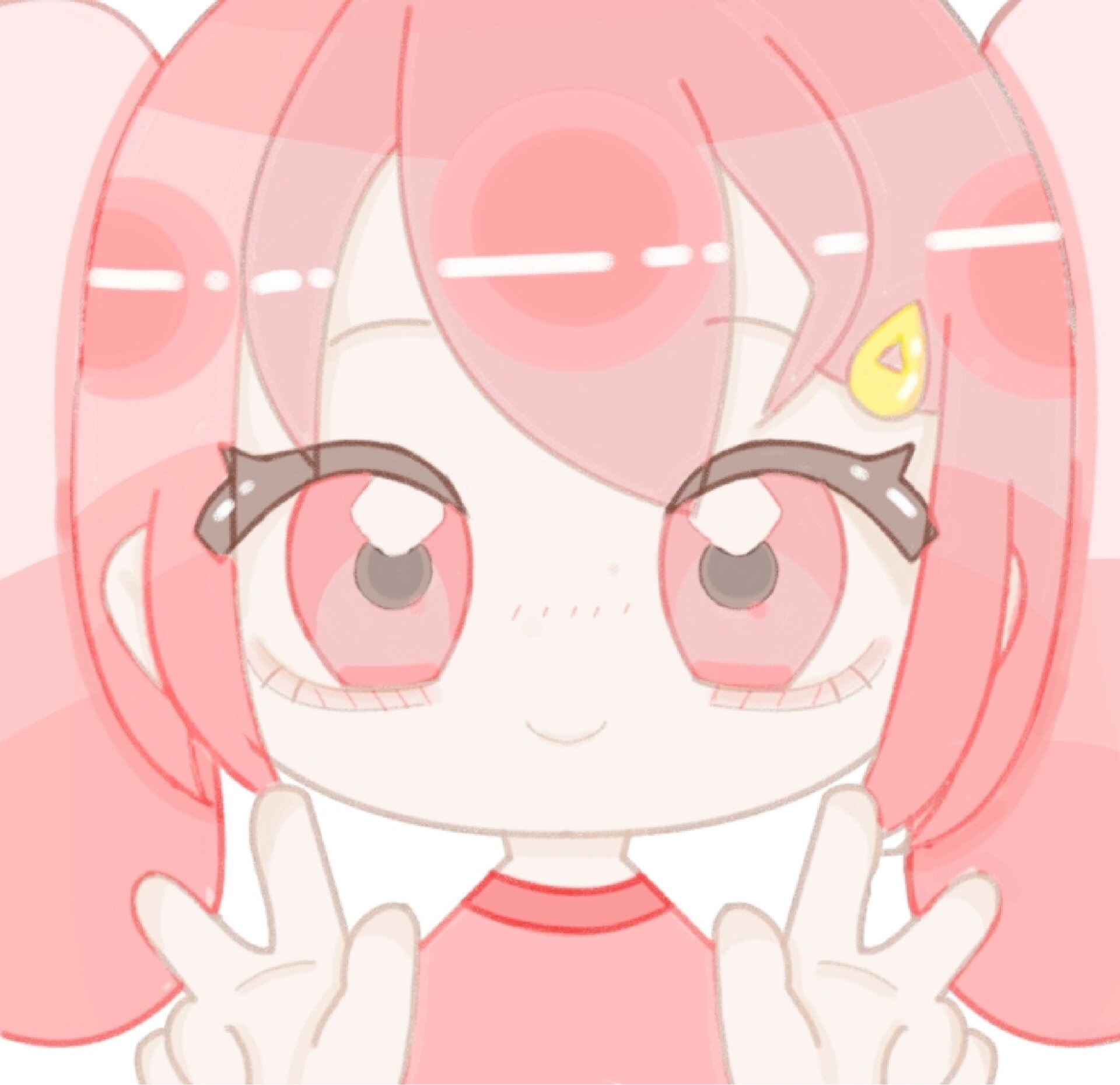 画了一只阔爱的小粉～ 拿图要艾特 画的不好,勿喷 可以拿来做头像