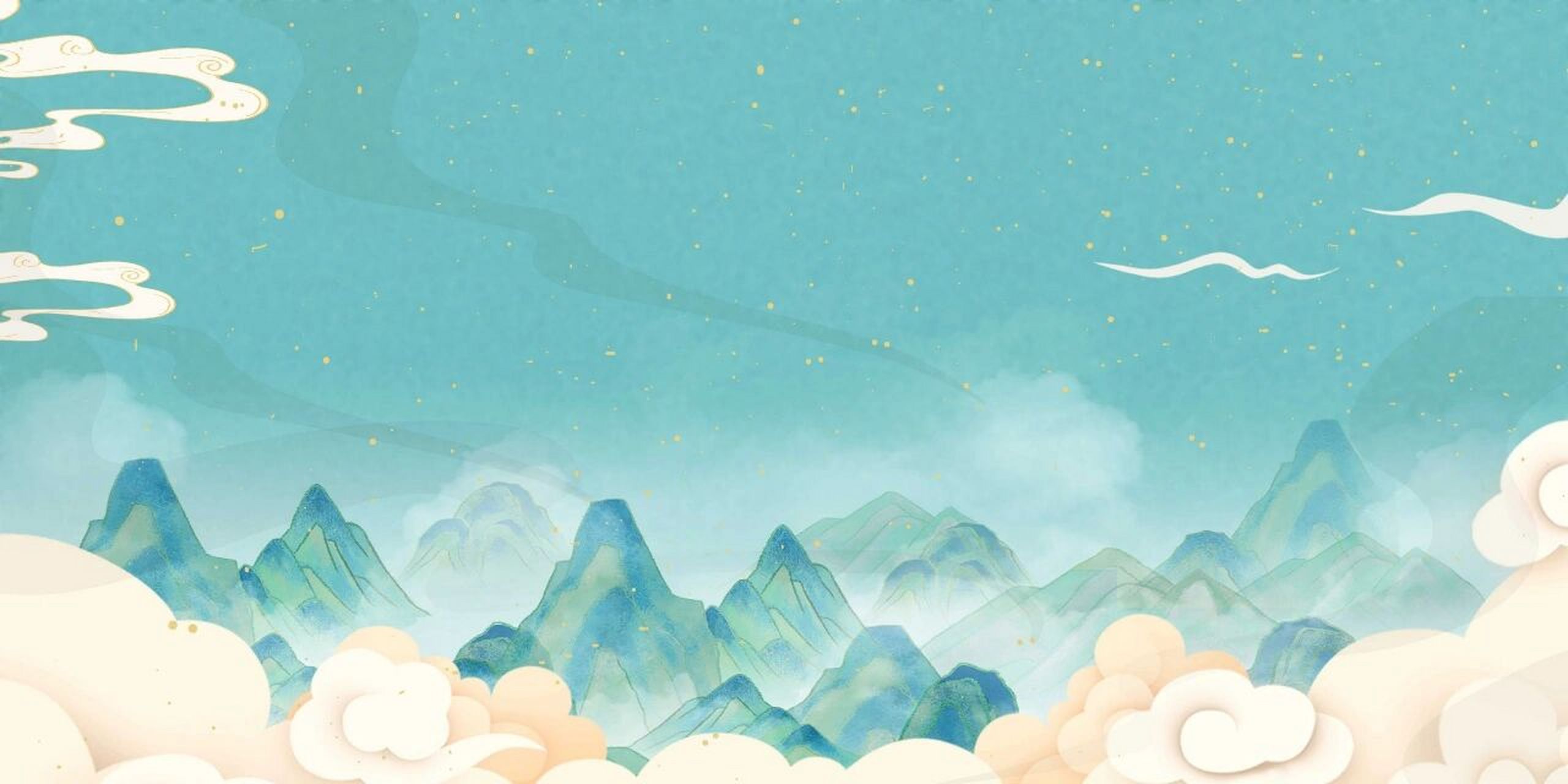国风素材分享|国风山水插画背景图来啦 今天给大家分享下国风山水插画