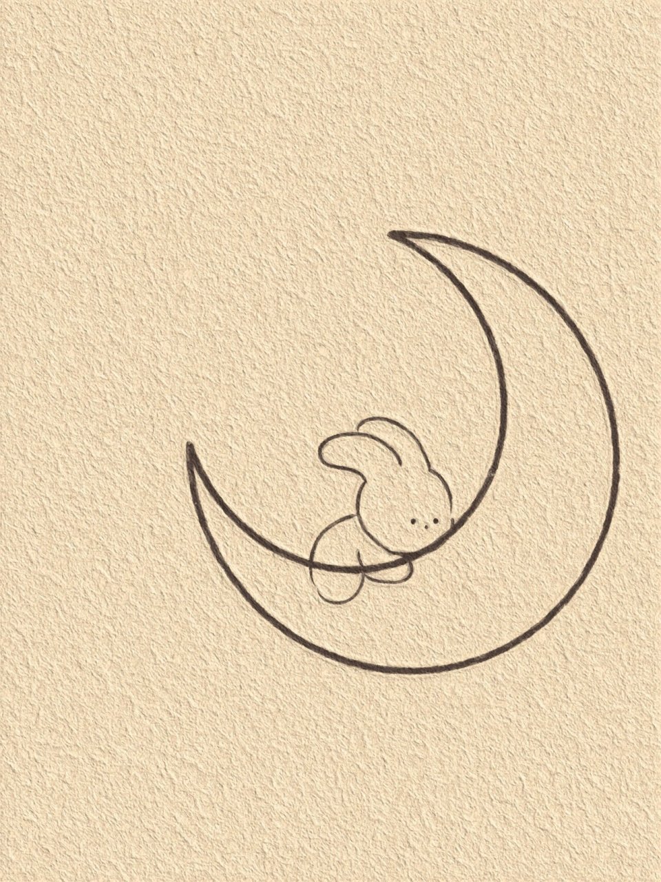 月亮和兔子简笔画图片