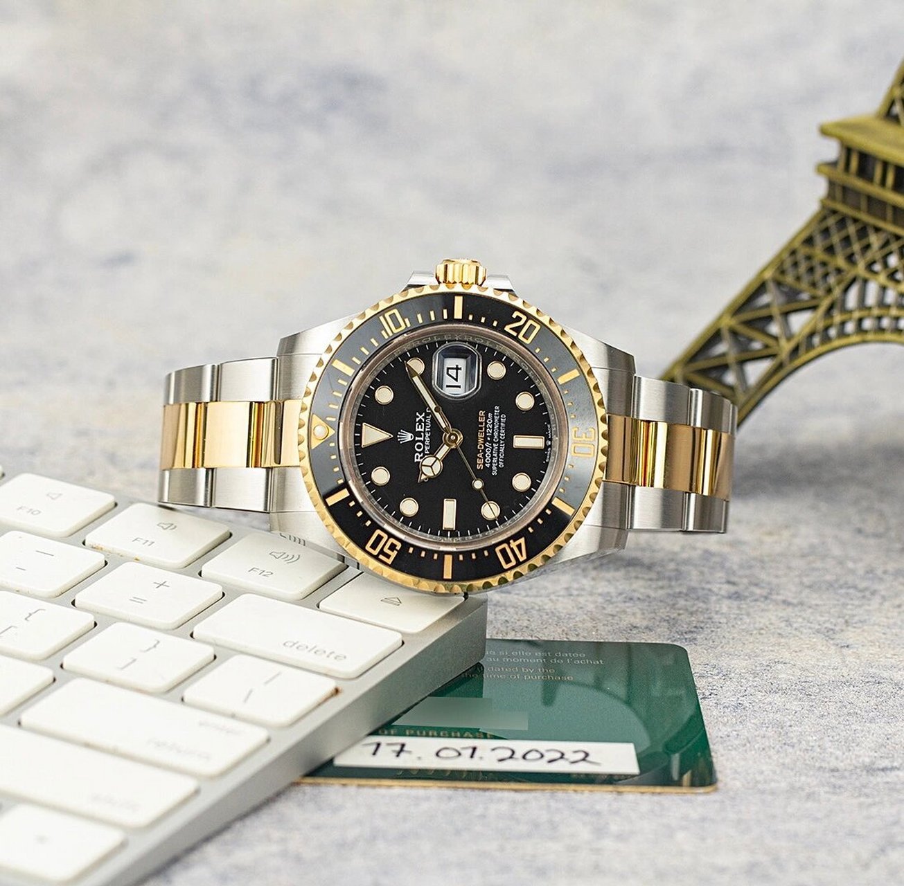 劳力士间金海使 m126603-0001 自动机械 表径43mm 潜水深度1220米