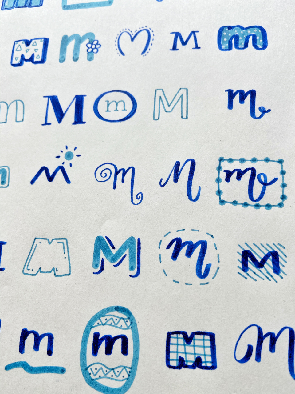 手账英文字体|48种m&m的写法 9726个字母表,我终于写到一半了!