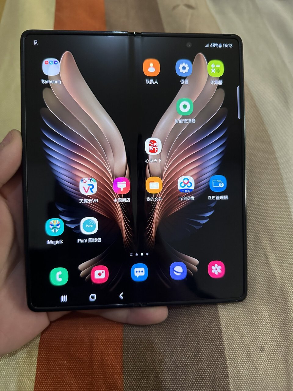 三星fold2改颗粒金轴刷好w21心系天下系统 三星fold2 改w21金轴 盒盖