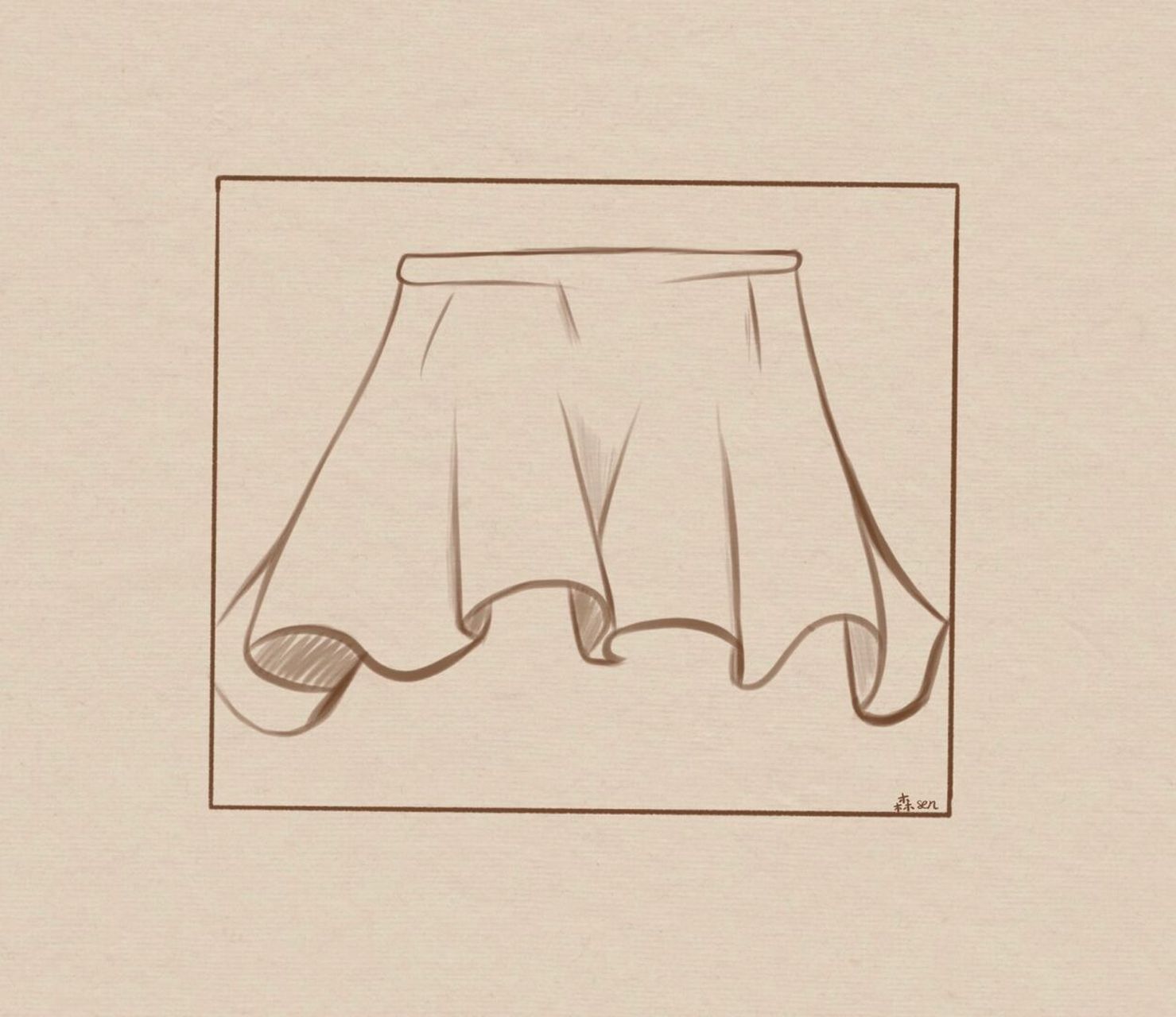 裙摆简笔画|附过程 临摹 #简笔画教程# #画画# #简笔画# #画个简笔画