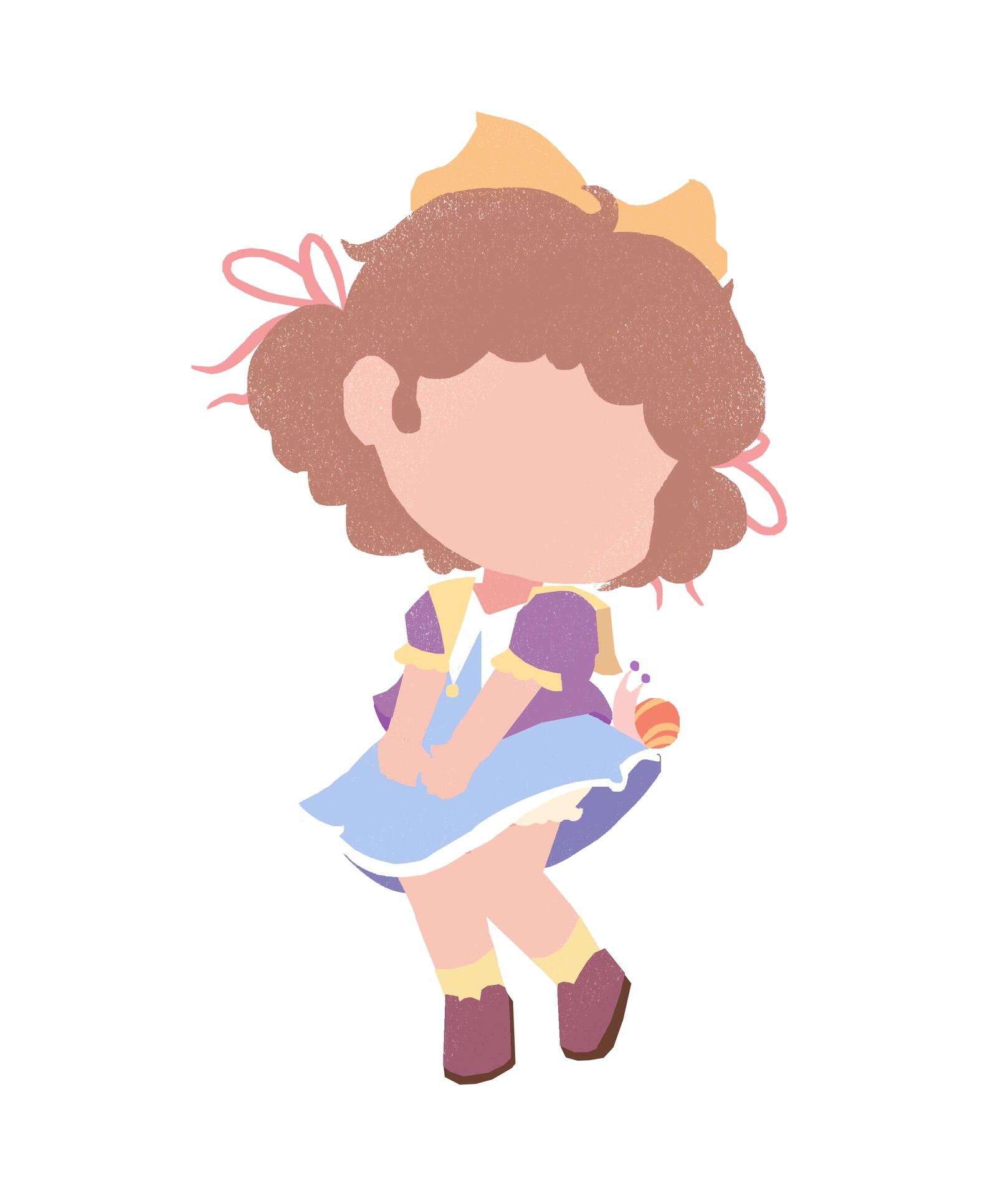 儿童插画/害羞的女娃娃~(含过程