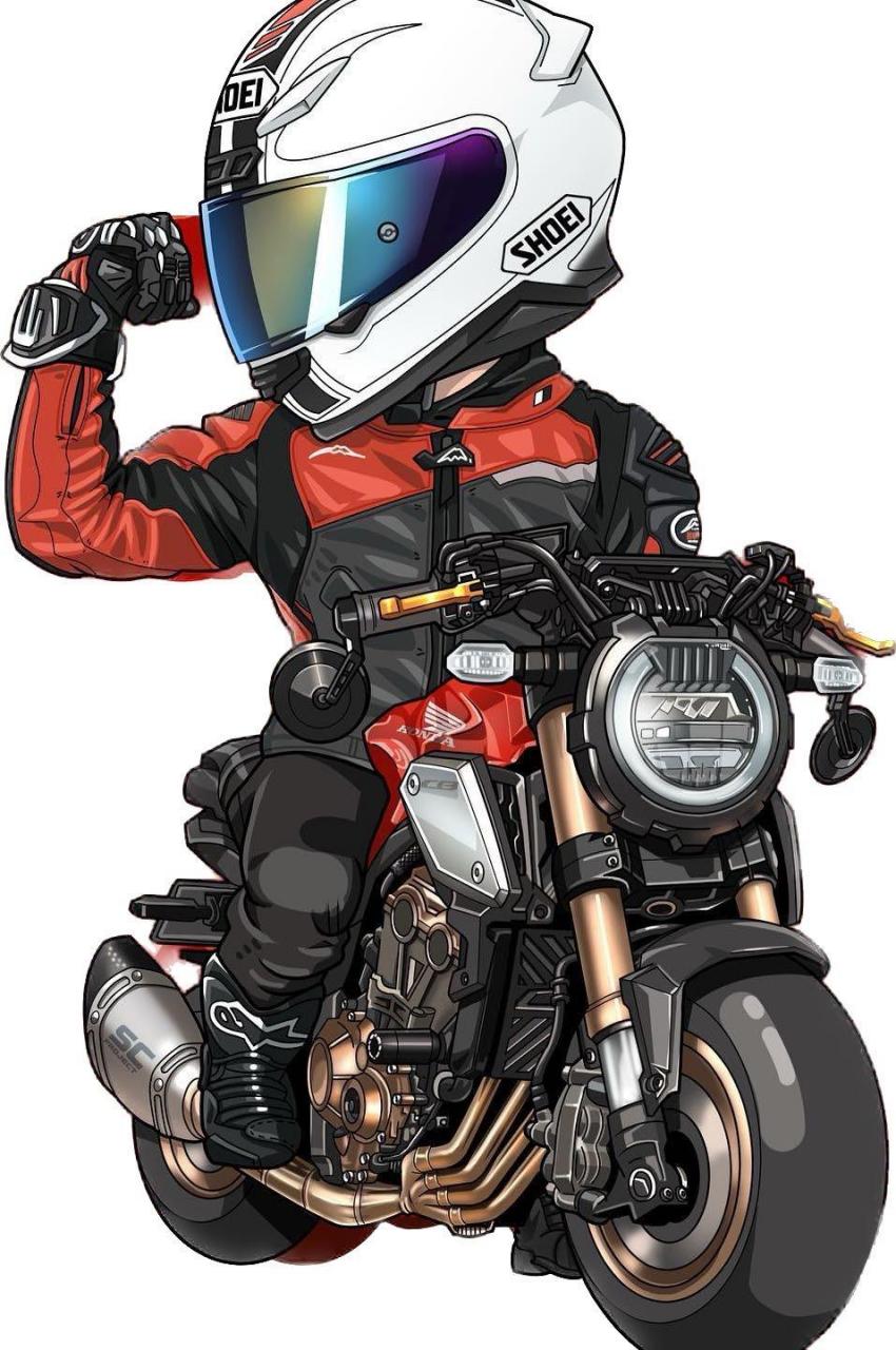 128弹:手绘动漫机车q版漫画机车头像.