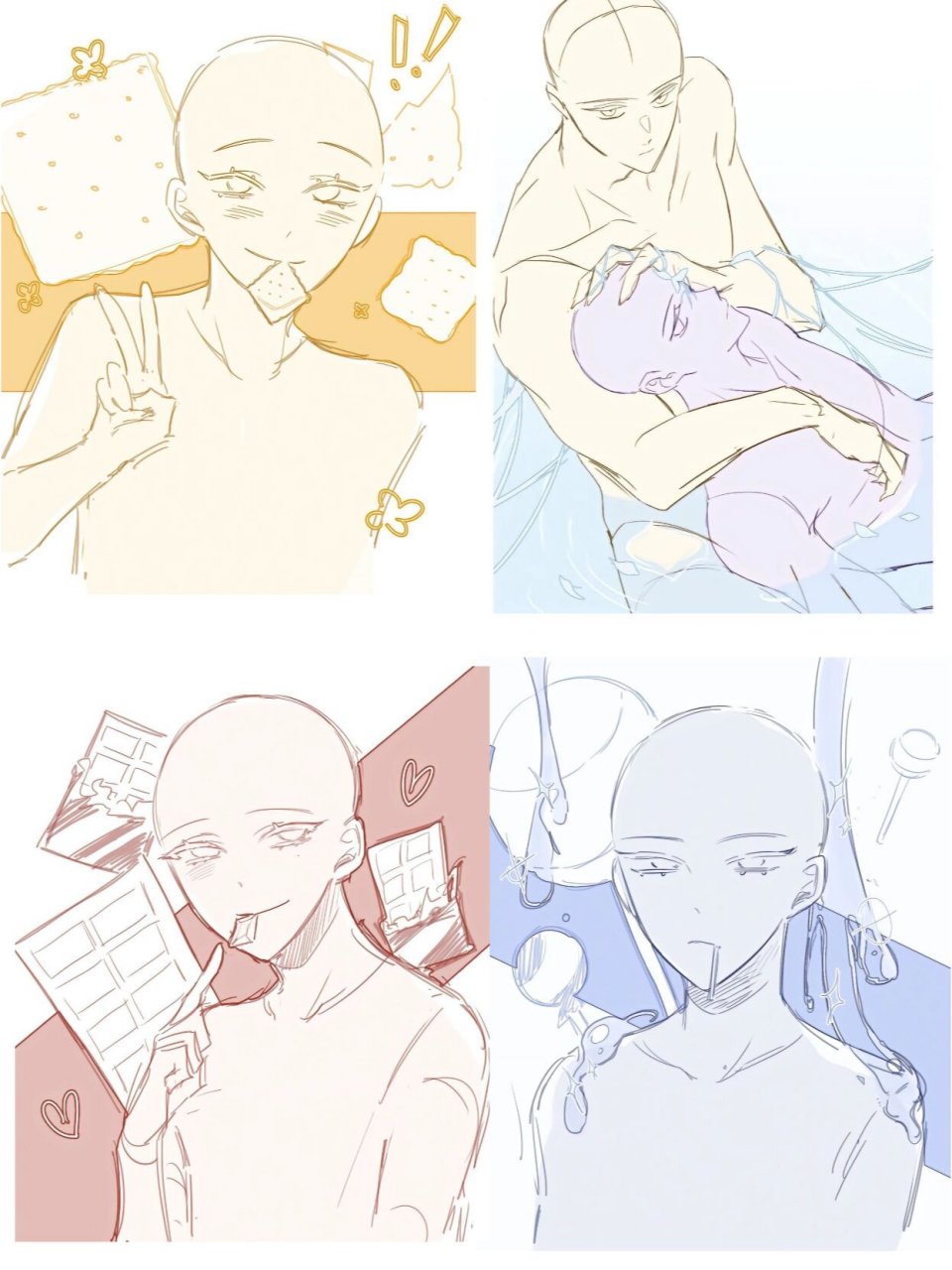 男生单人模板【绘画素材】