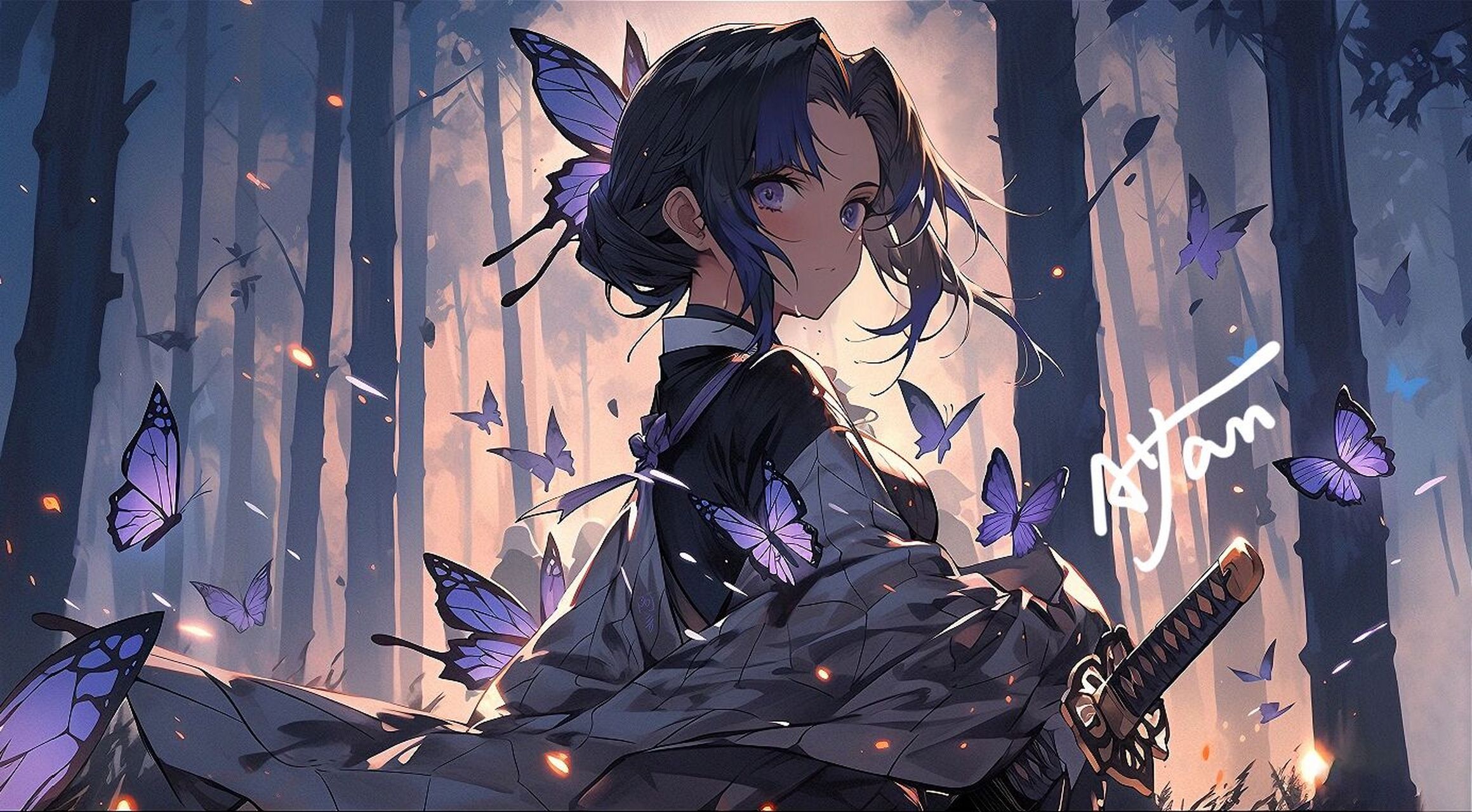 鬼灭之刃|电脑壁纸|蝴蝶忍 03蝴蝶忍  温柔也毒