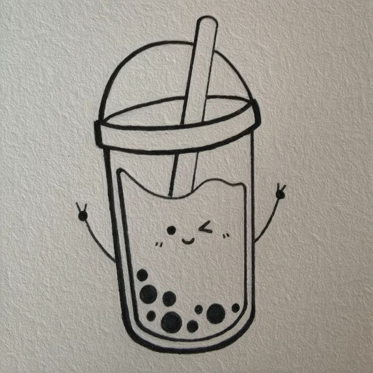 开心起飞 请你喝秋天的第一杯奶茶 让你知道你也是被惦记的仁 #简笔画