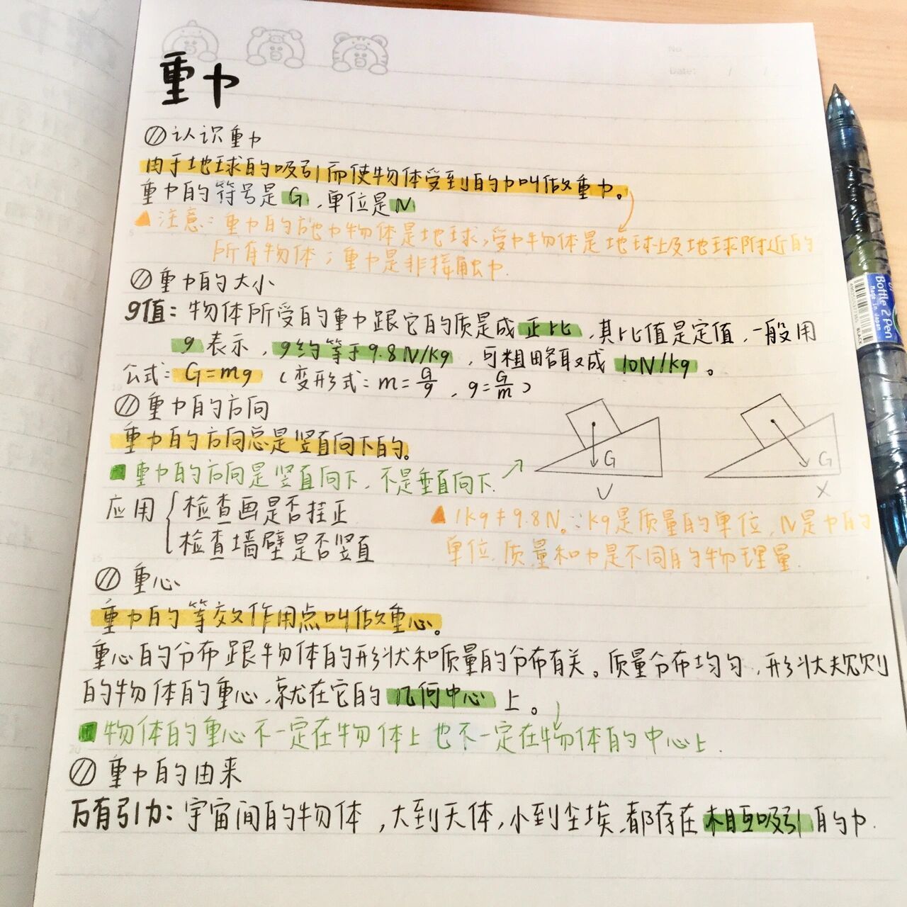 八下物理第七章第三节重力笔记