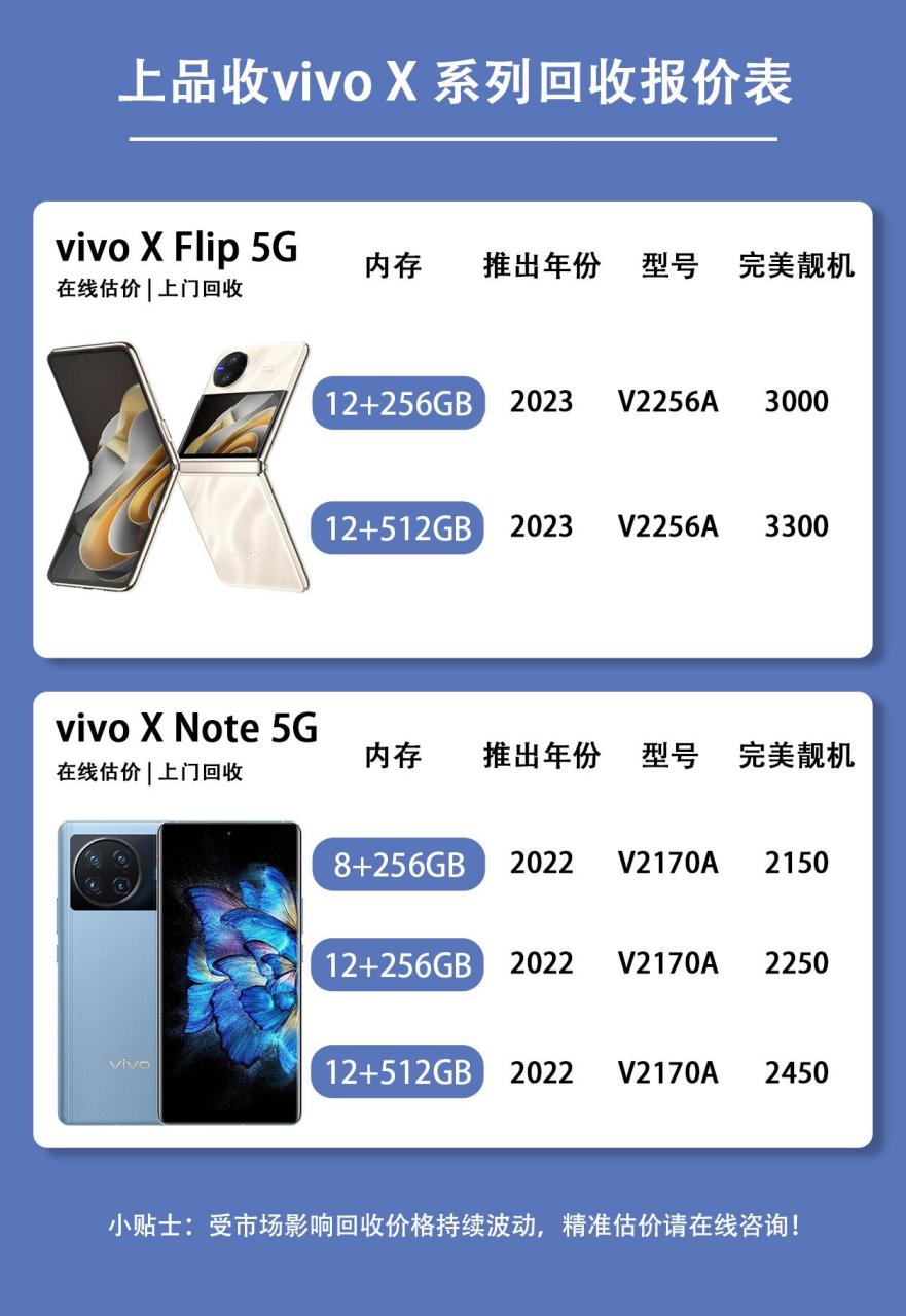 vivo手机价目表图片