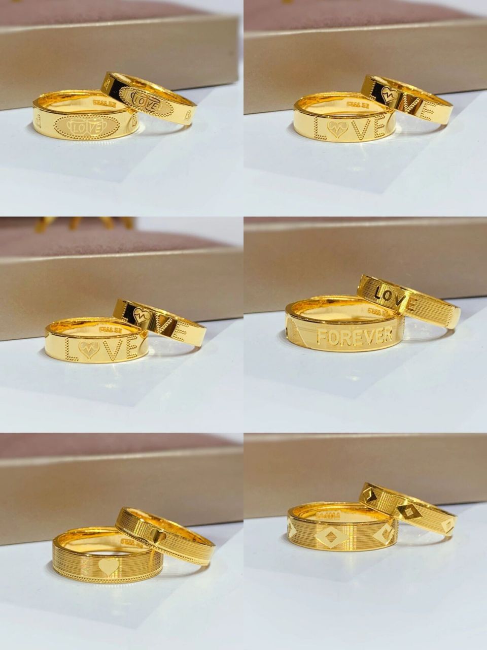 情侣99日常佩戴款78 不得不说现在的黄金戒指款式是越来越多,精致